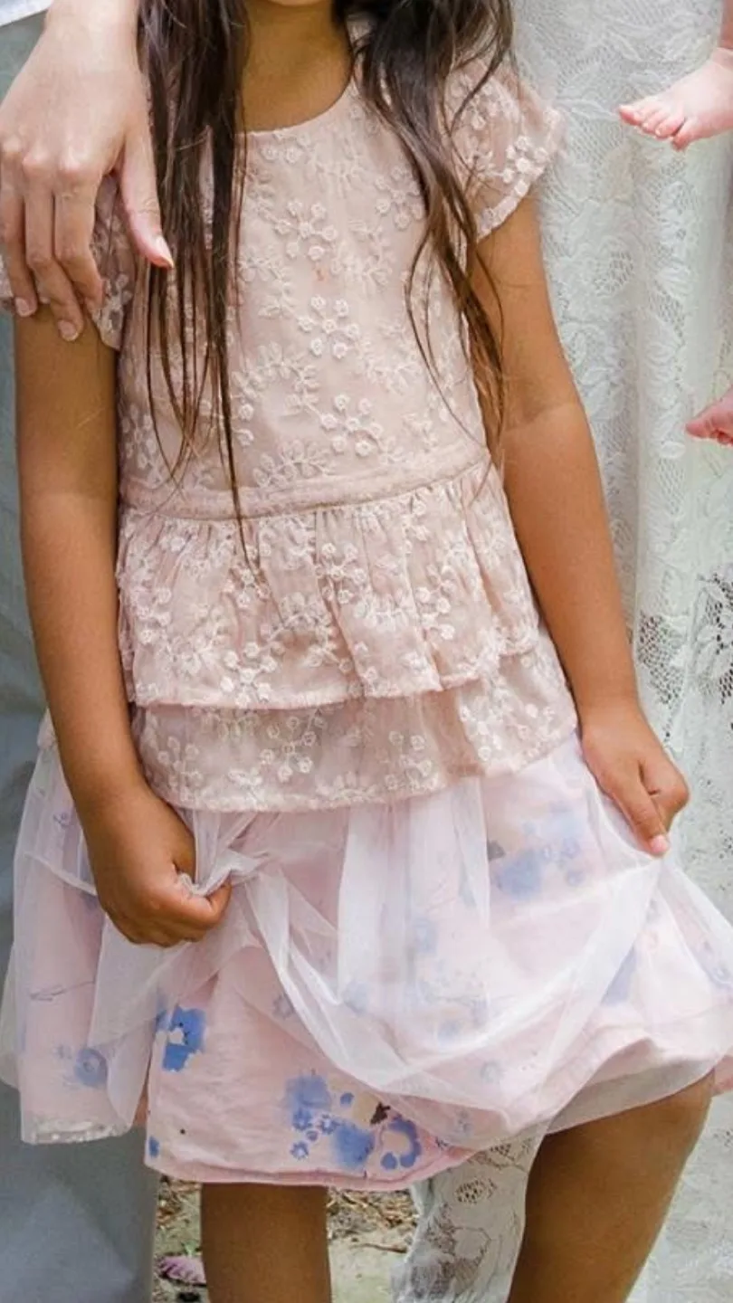 Girls' Two-Piece Outfit: Lace Top & Tulle Skirt image indicator(2)