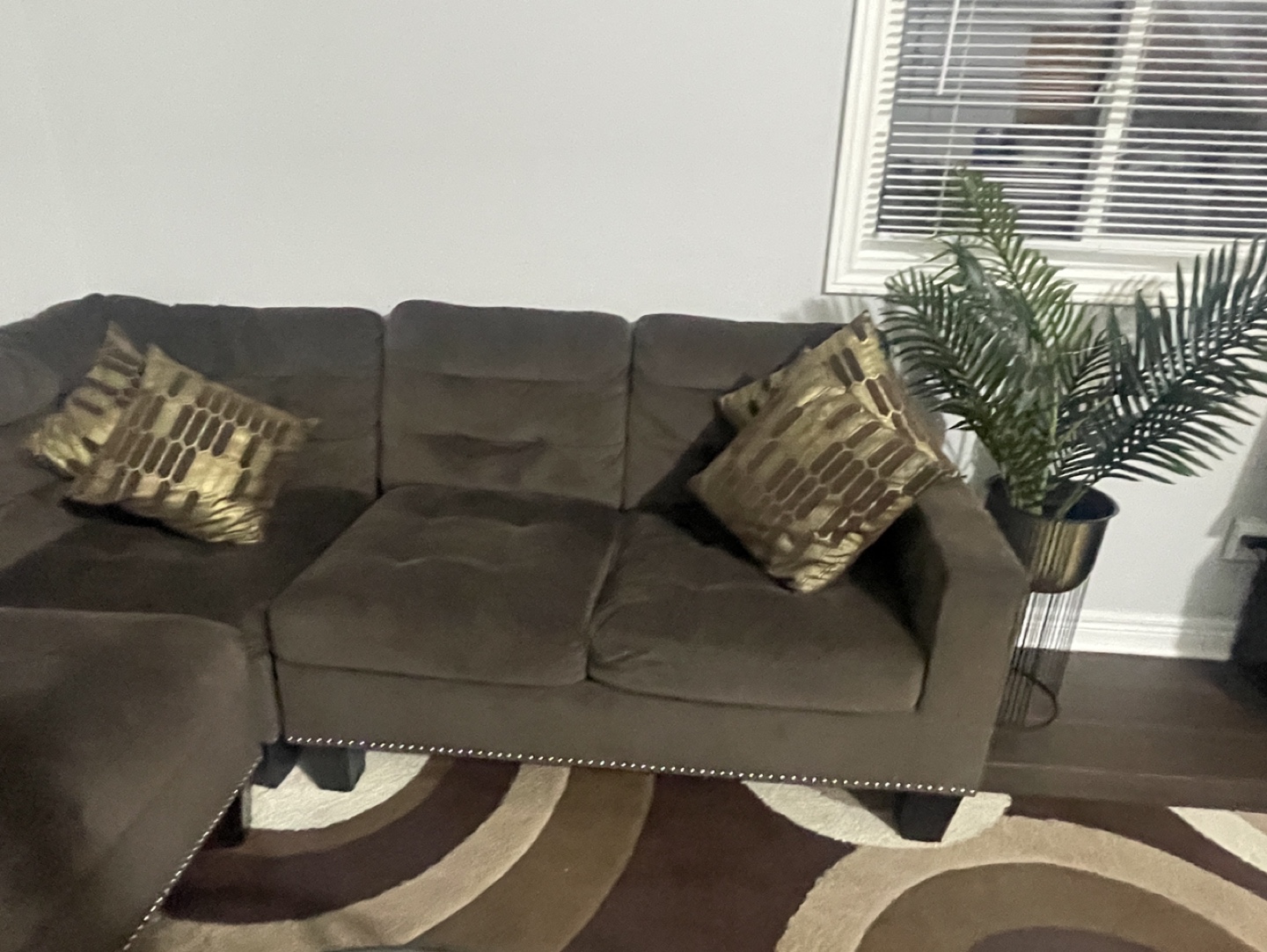 Brown Sectional Sofa with Minor Damage - photo 3