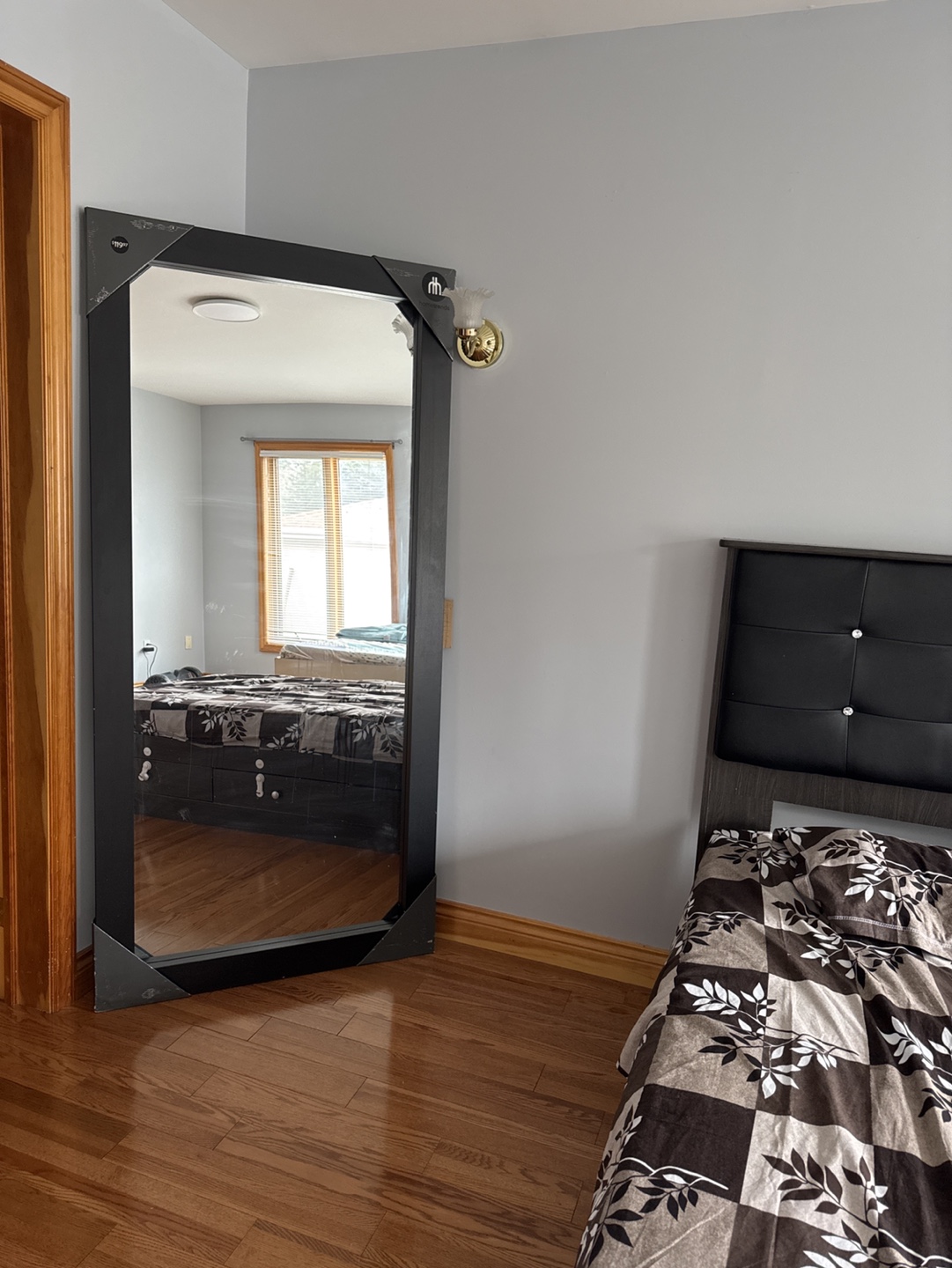 Full Length Floor Mirror with Black Frame - photo 2