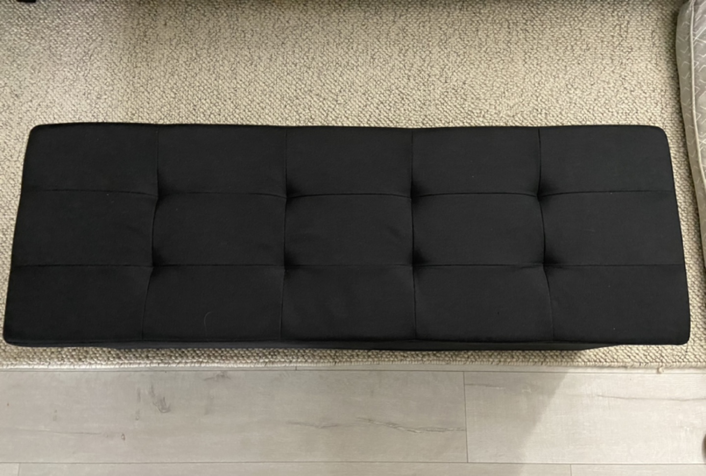 Black Storage Ottoman Bench - photo 3