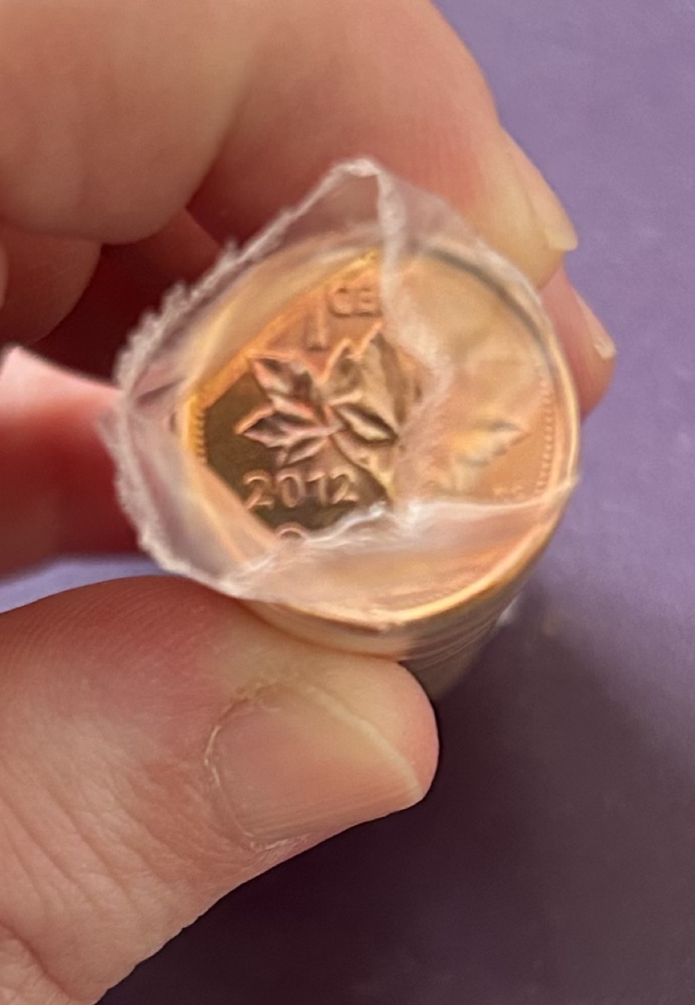 Roll of 2012 Canadian Pennies