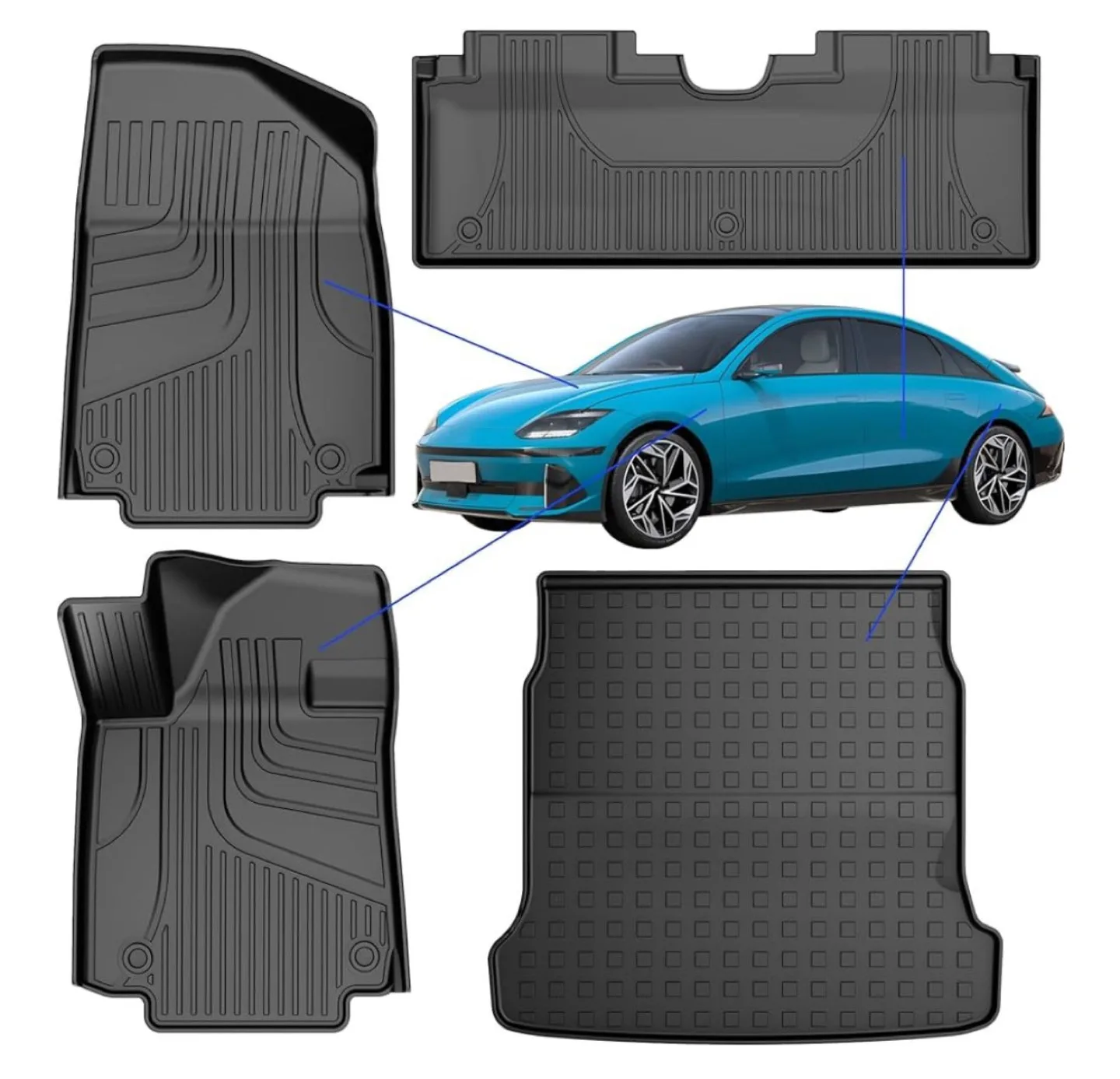 Floor Mats Compatible with Ioniq 6 2023 2024 2025 image indicator(2)