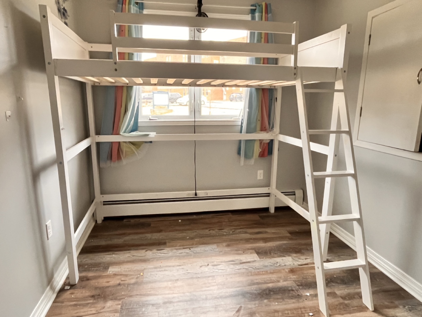 White Loft Bed with Ladder
