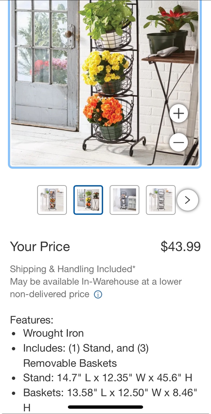 Mesa 3-Tier Wrought Iron Market Baskets - photo 2