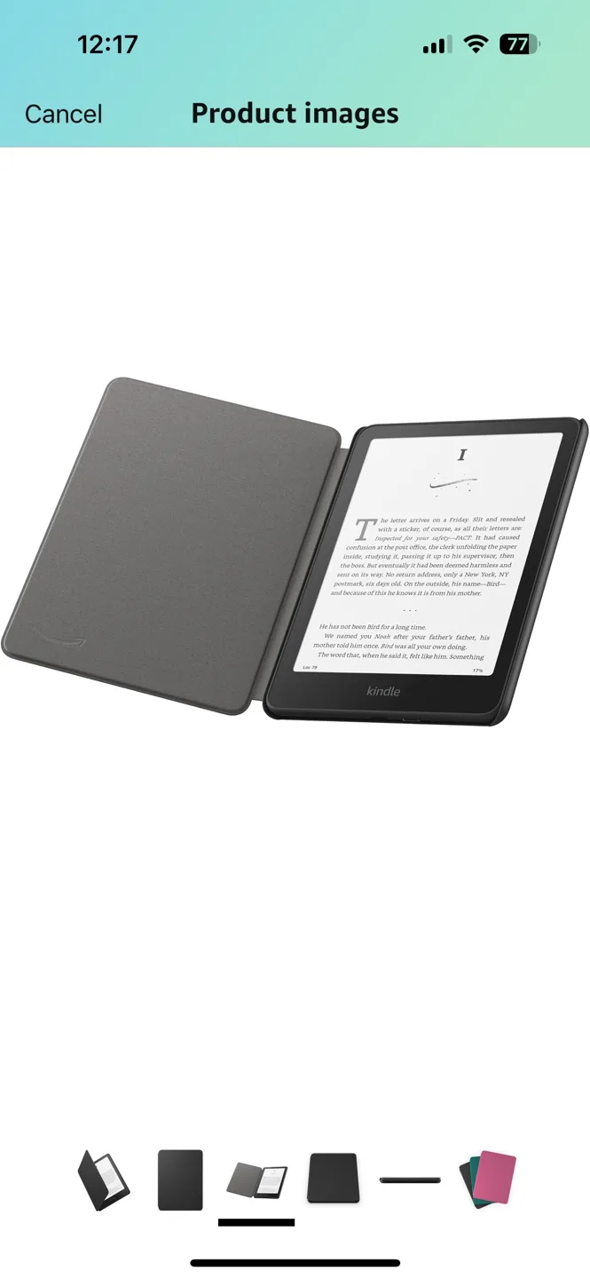 BNIB Kindle Paperwhite/Color E-reader Plant-Based Case - Black image indicator(3)