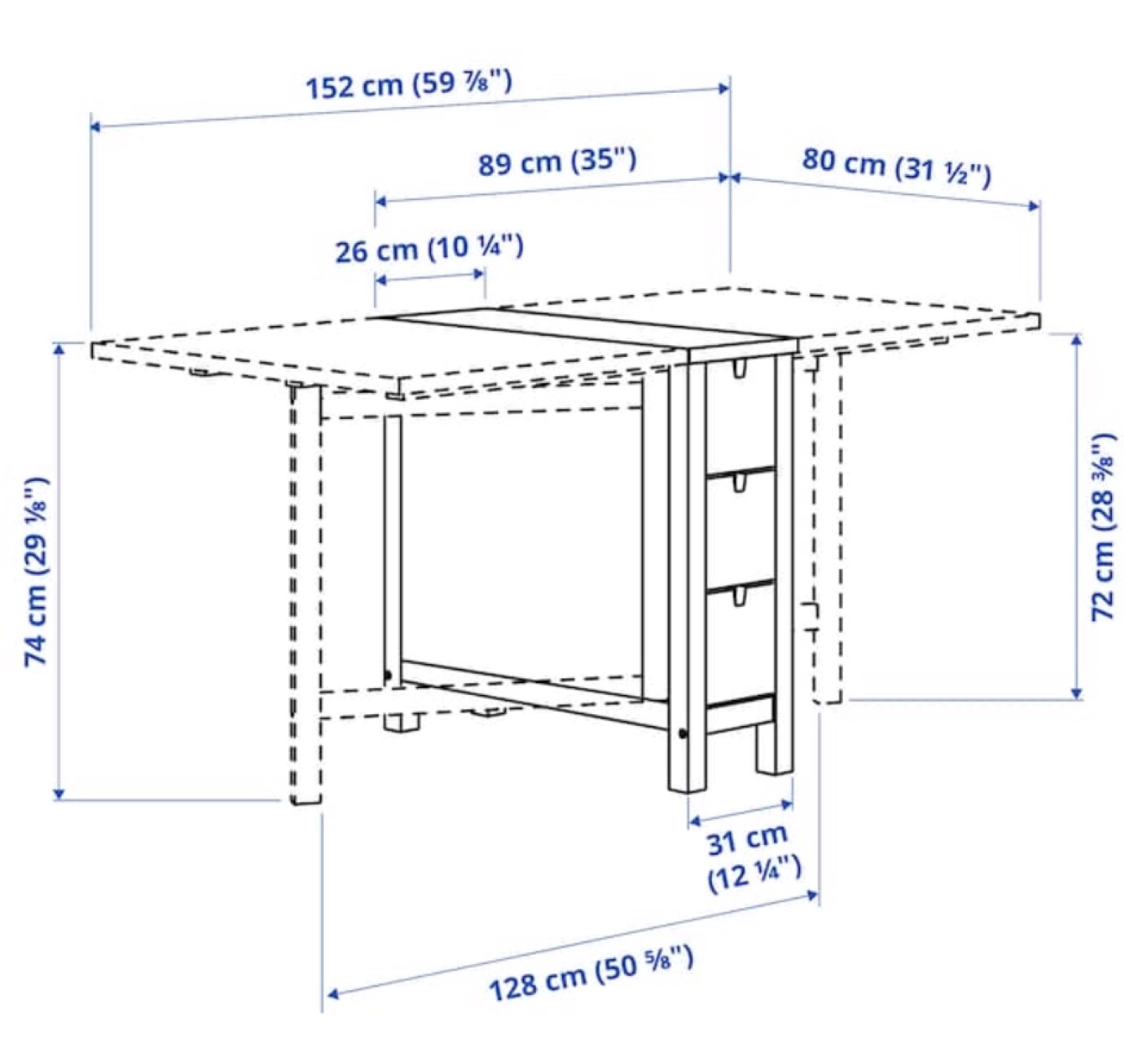 IKEA NORDEN Gateleg Table - Birch - photo 4