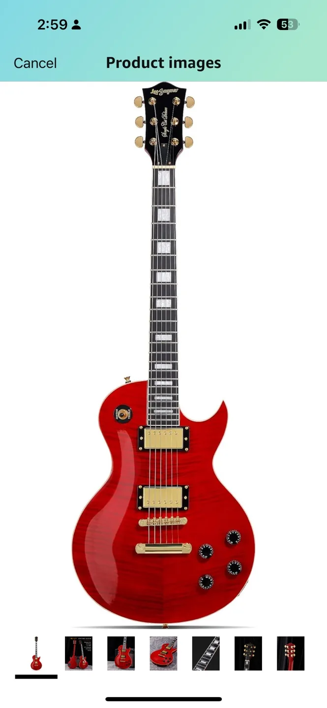 Brand New LeoJaymz Electric Guitar in Claret Flame image indicator(4)