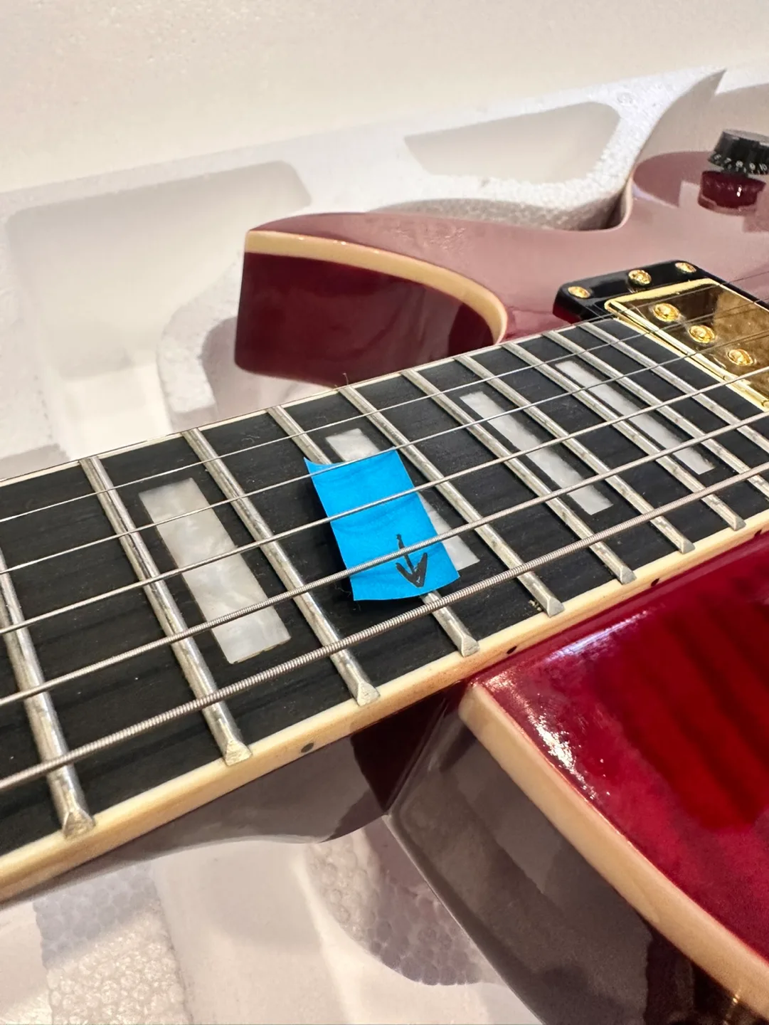 Brand New LeoJaymz Electric Guitar in Claret Flame image indicator(3)