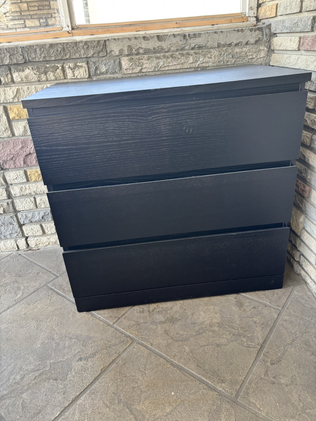 Dark brown Three-Drawer Chest older ikea MALM
