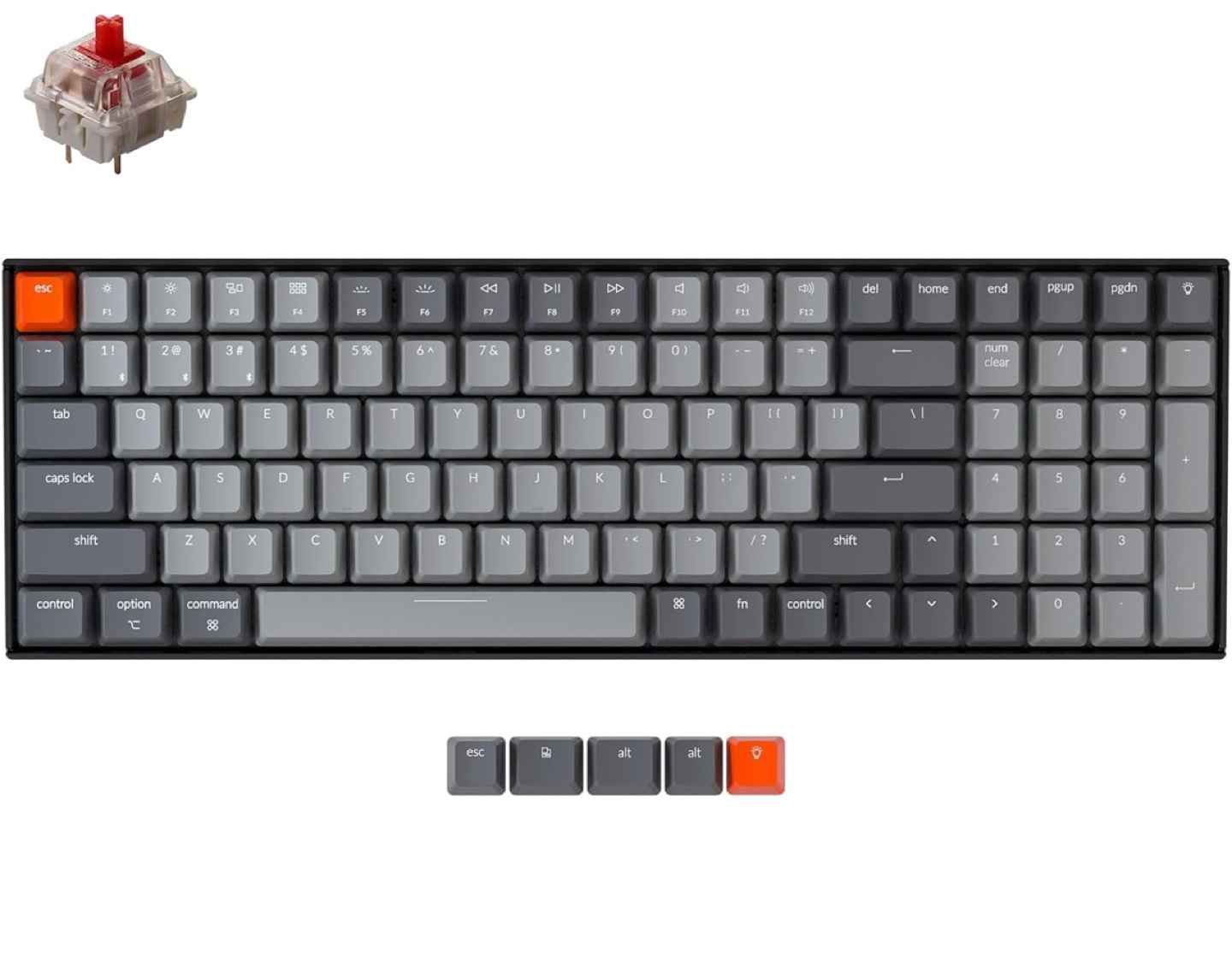 Compact 87-Key Mechanical Keyboard with Extra Keycaps