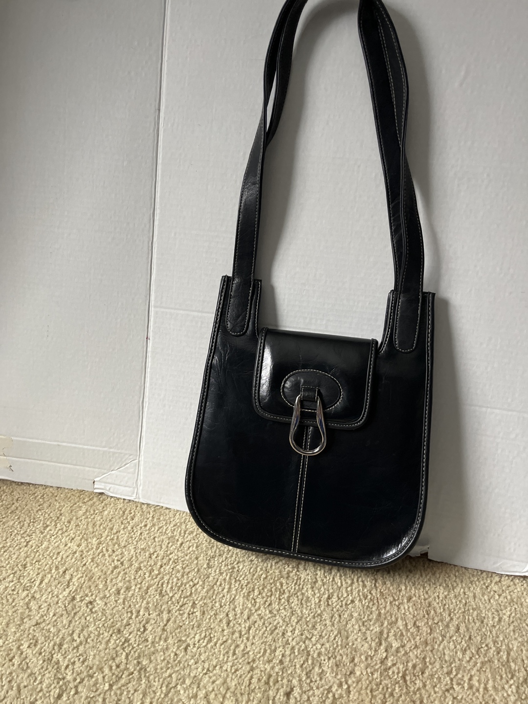 Black leather crossbody