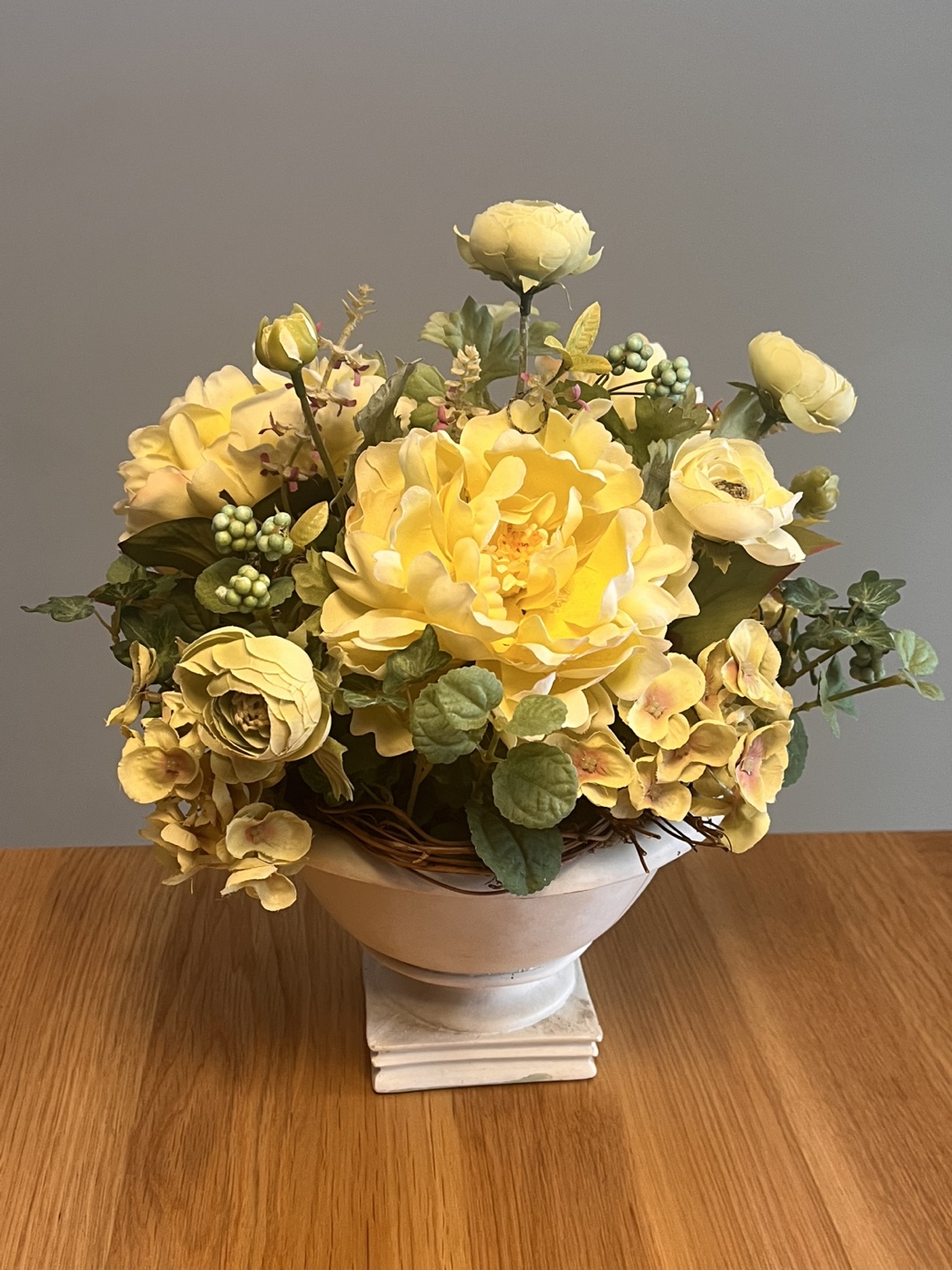 Yellow flowers with Vase Decor