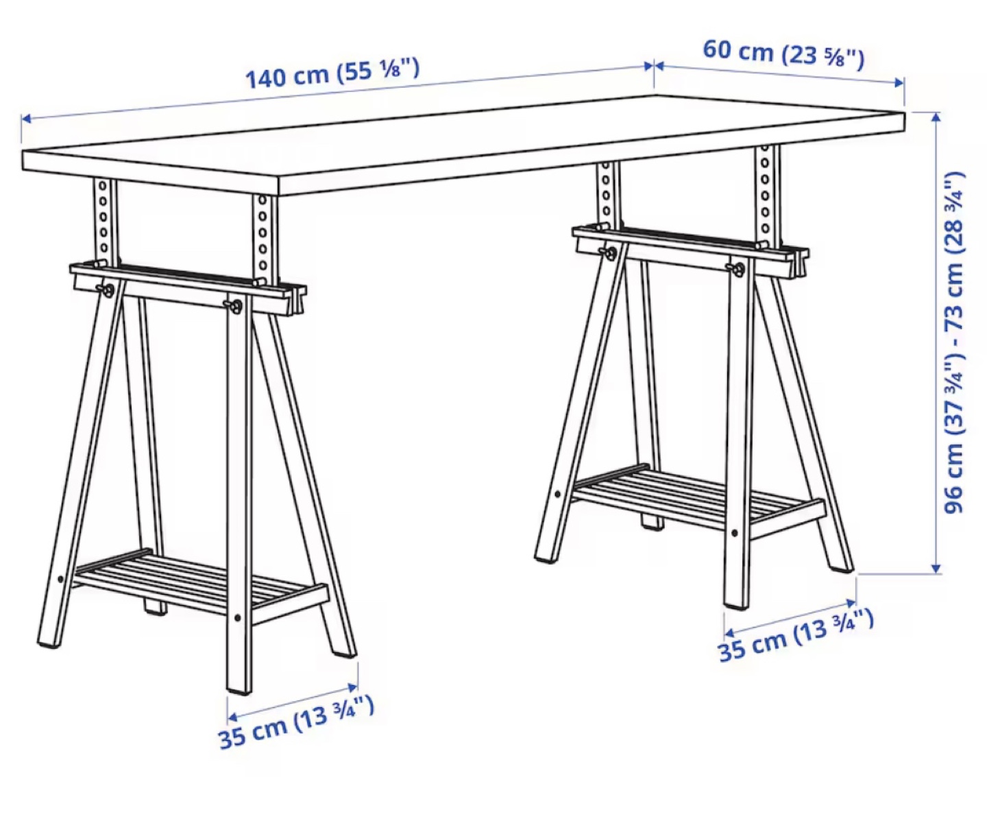 IKEA NORDEN Adjustable Height Table - photo 2