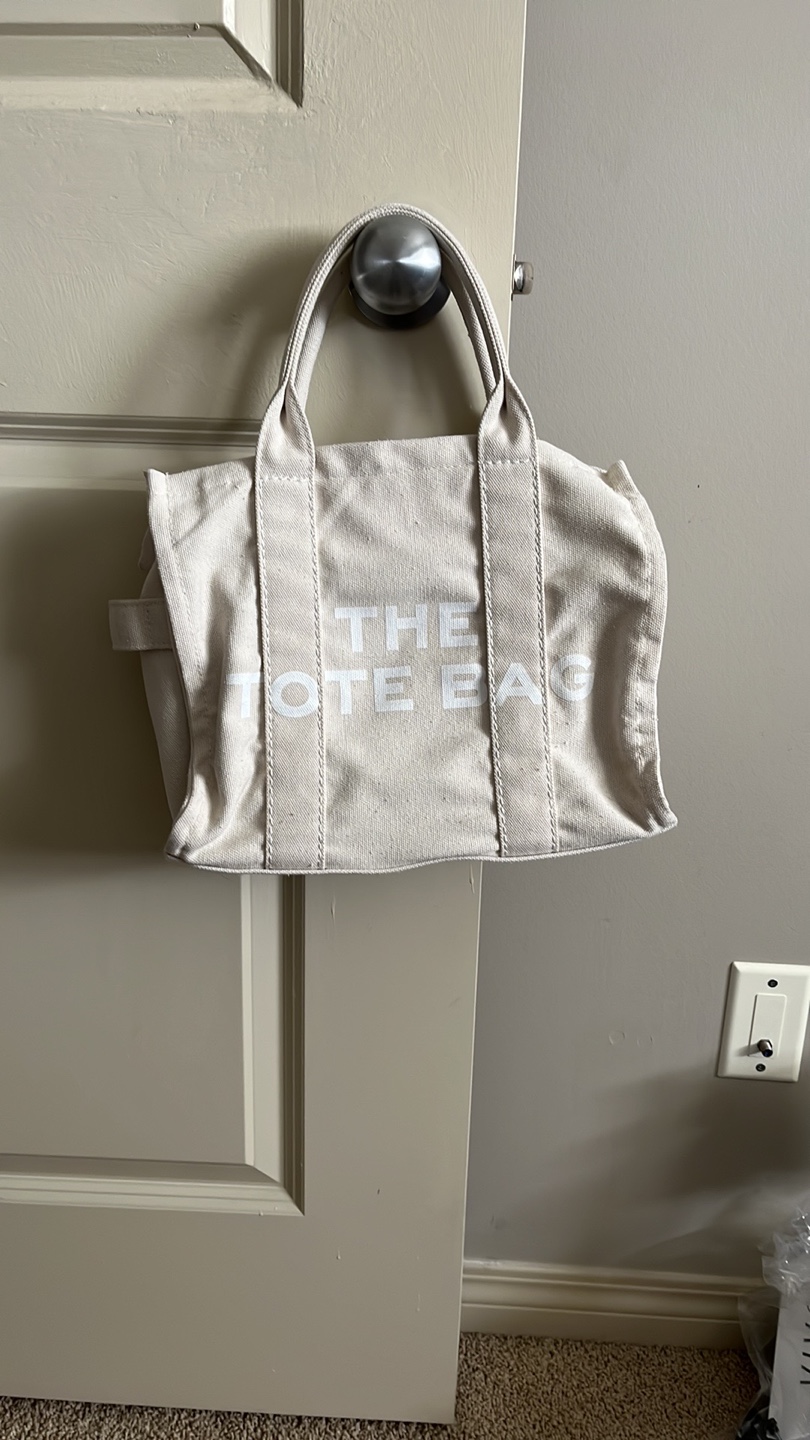 Beige Canvas Tote Bag