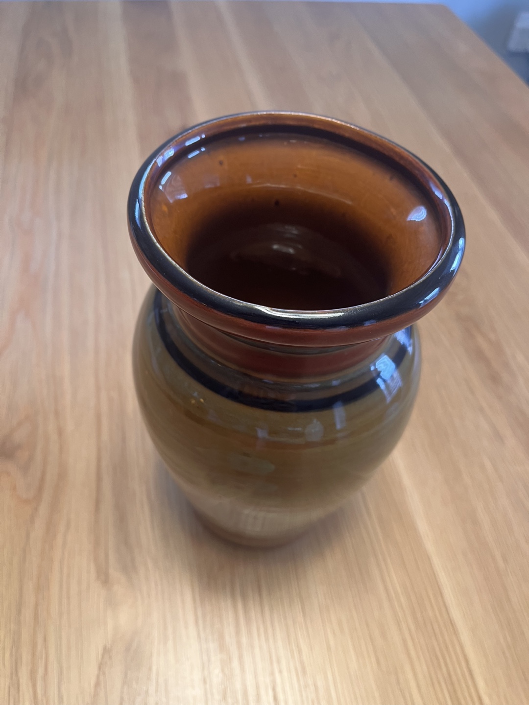 Small Ceramic Vase, Brown and Yellow Tones - photo 2