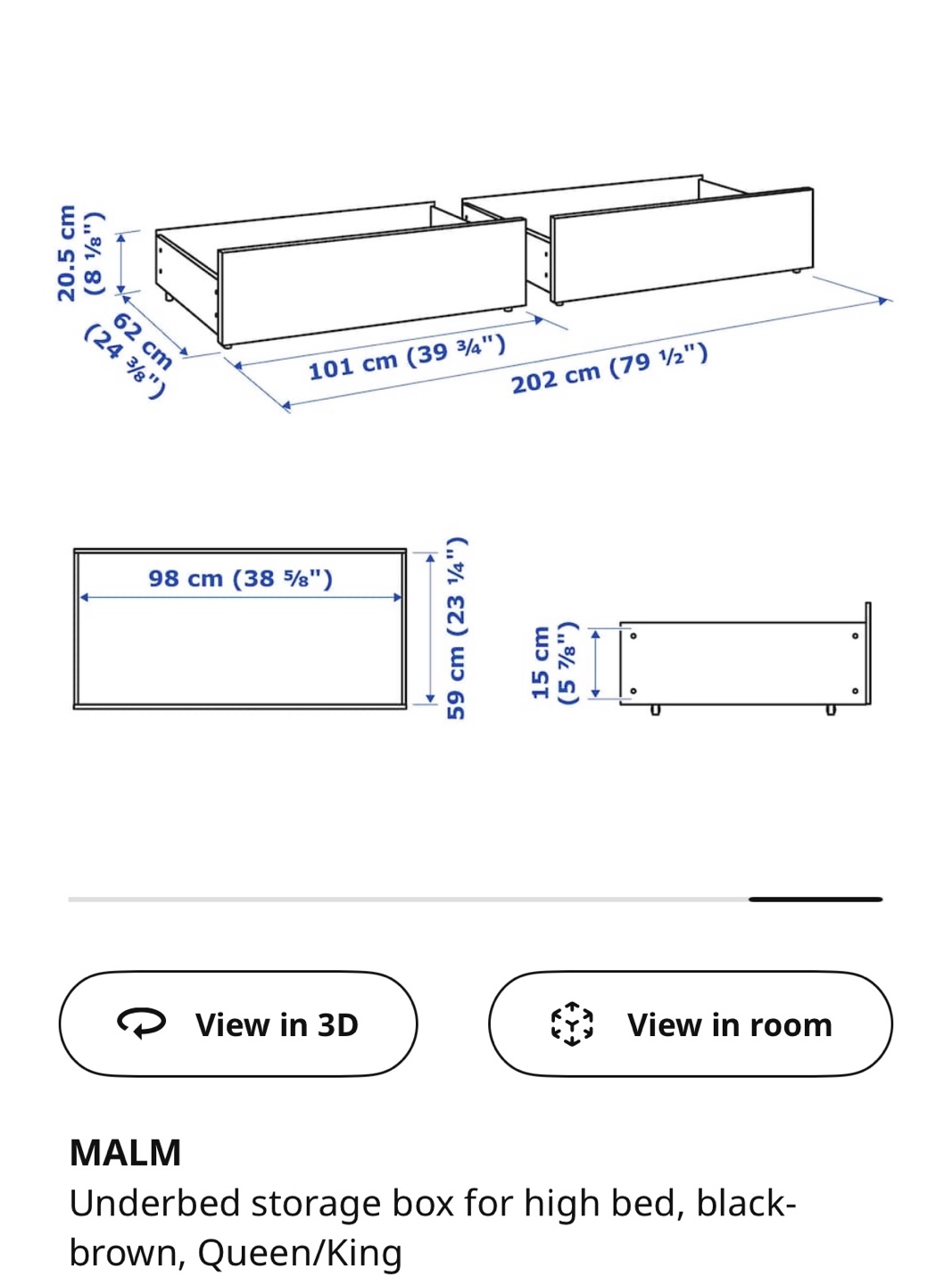 IKEA MALM Queen/King Storage Boxes for bed - photo 2