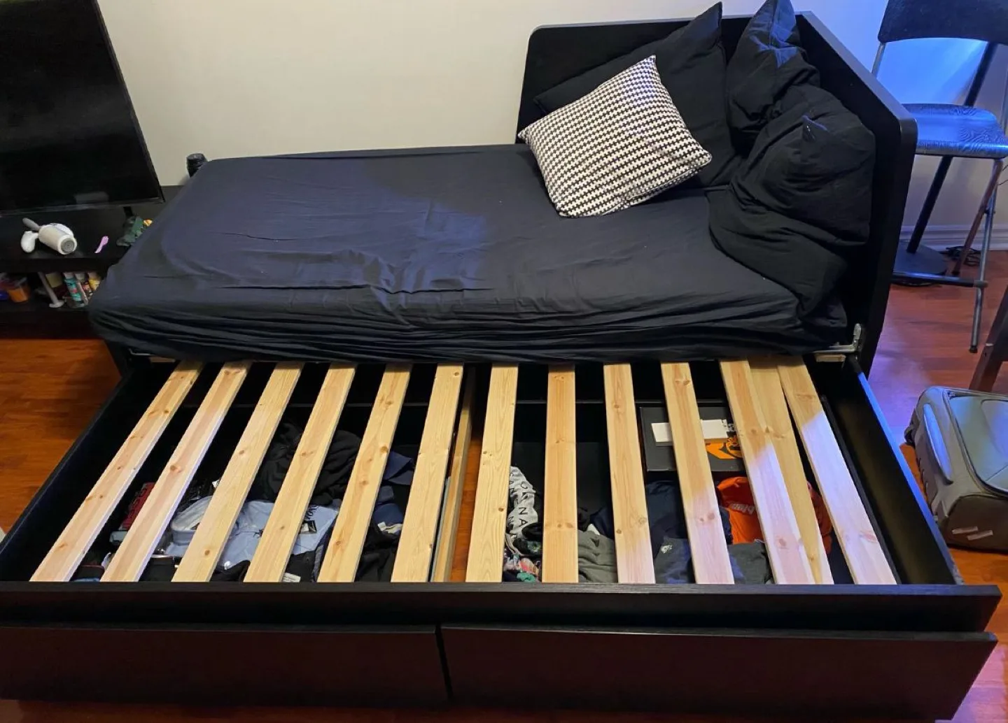 IKEA FLEKKE Day Bed with 2 Drawers - Black-Brown image indicator(3)