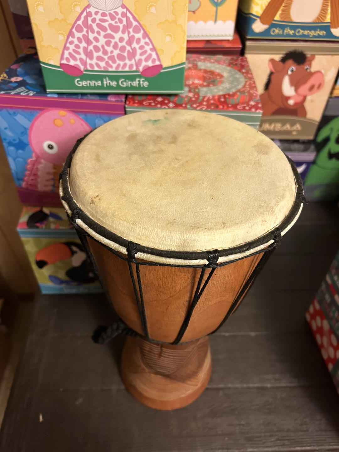 Small Wooden Bongo Drum - photo 2