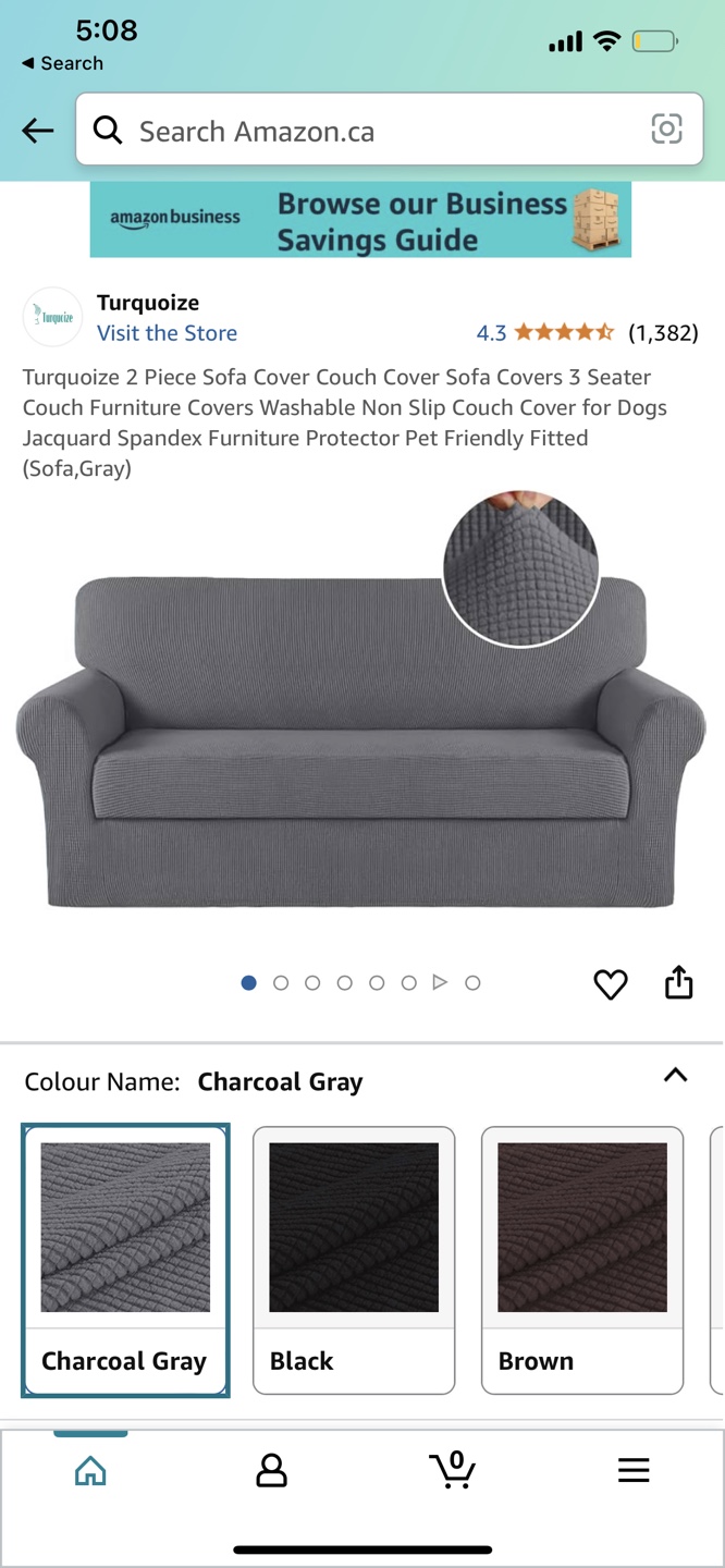 Turquoise 3-Seater Sofa Cover - Charcoal Gray