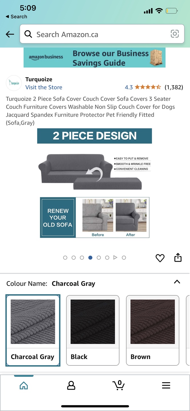 Turquoise 3-Seater Sofa Cover - Charcoal Gray - photo 4