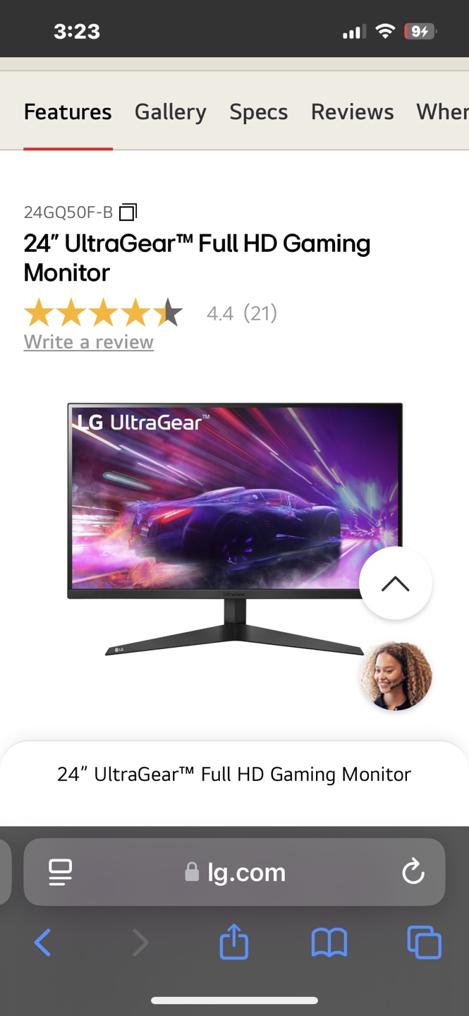LG 24GQ50F-B 24" UltraGear Full HD Gaming Monitor - photo 5