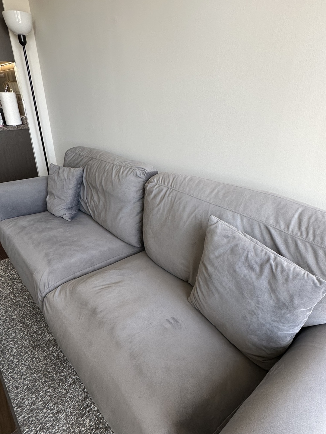 Grey Velvet Sofa - photo 2