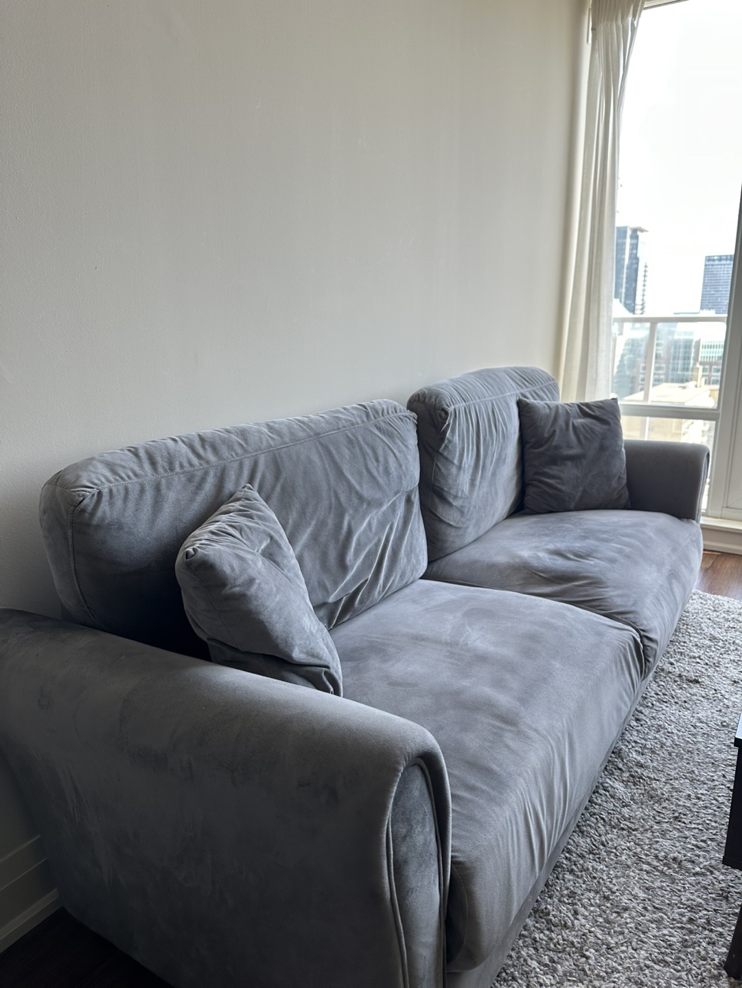 Grey Velvet Sofa - photo 3