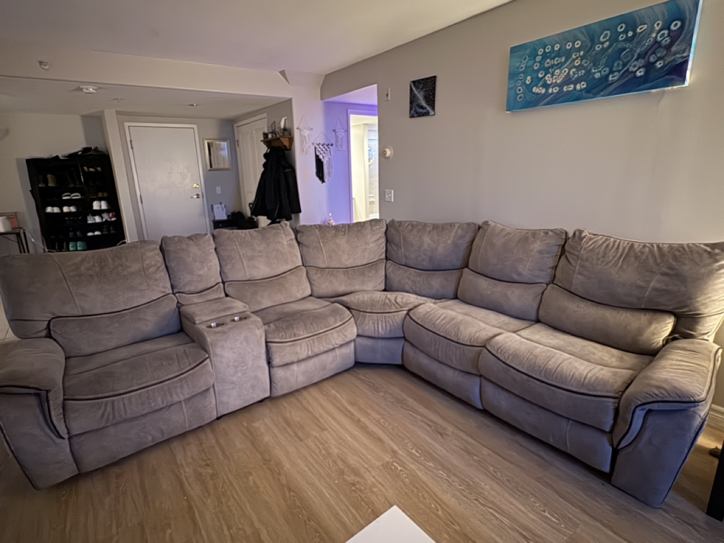 Grey Sectional Reclining Sofa