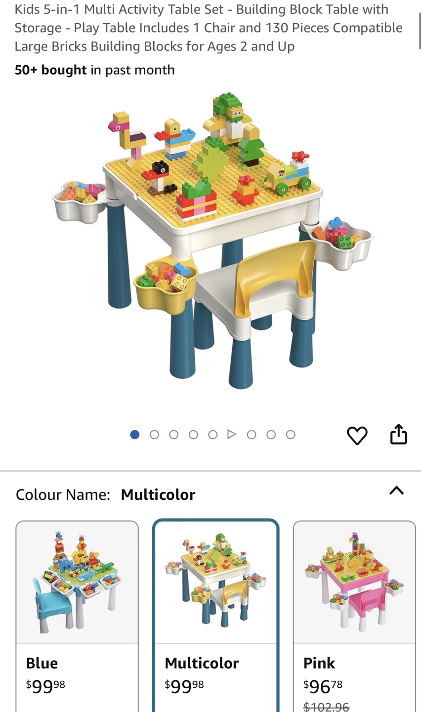 Burgkidz Building Blocks Table with Chair - photo 2