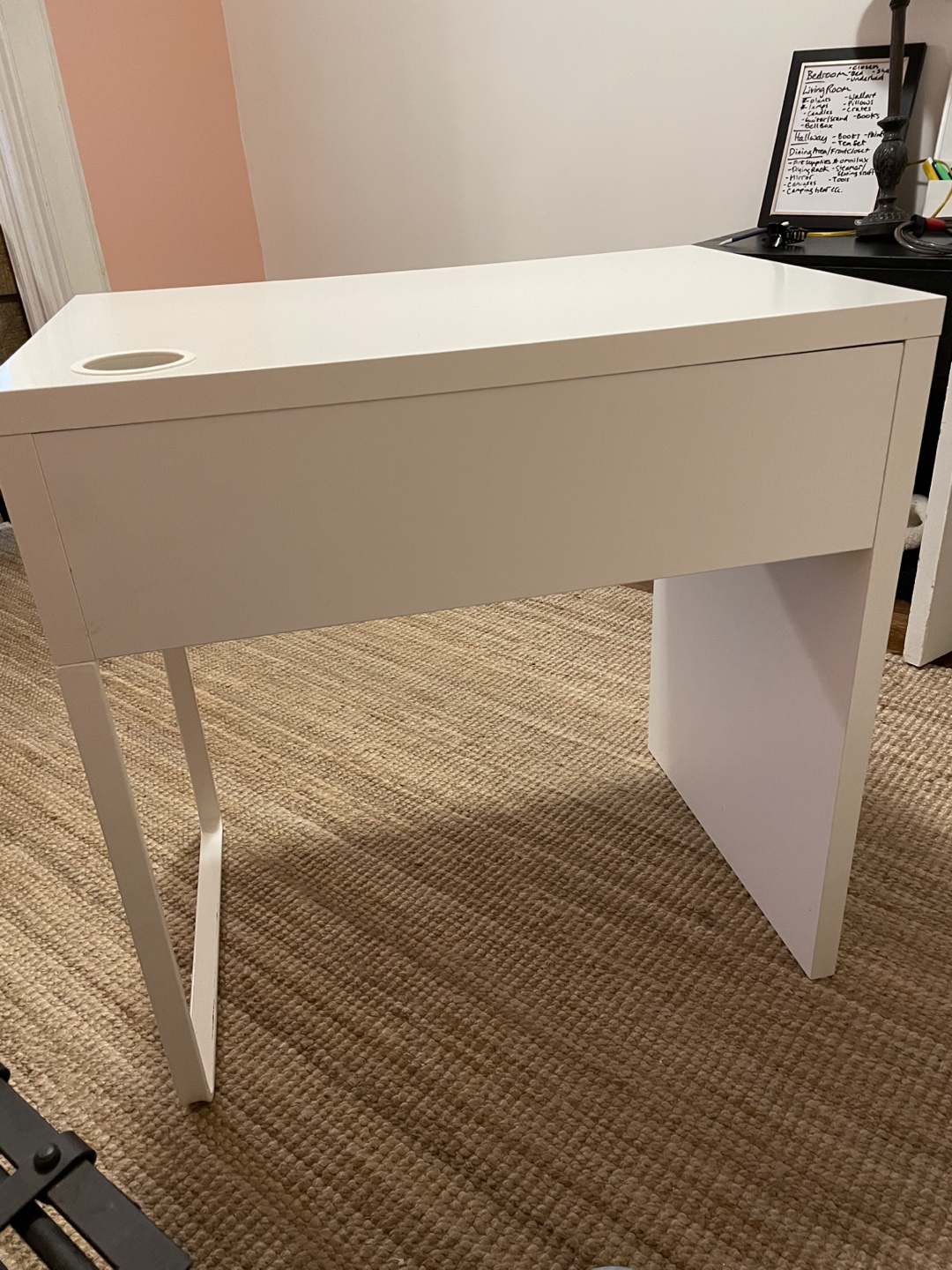 IKEA Micke White Desk with Birch Drawer - photo 4