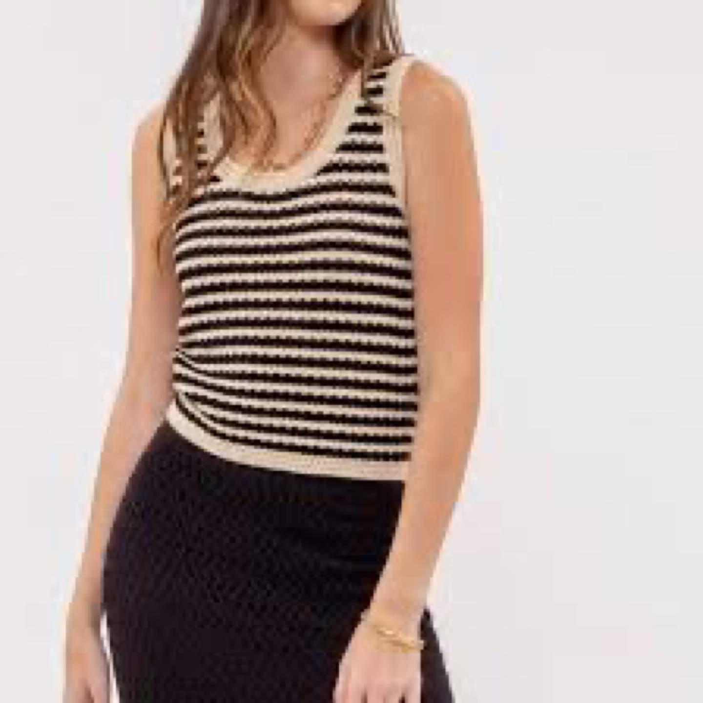 Striped Knit Sleeveless Top