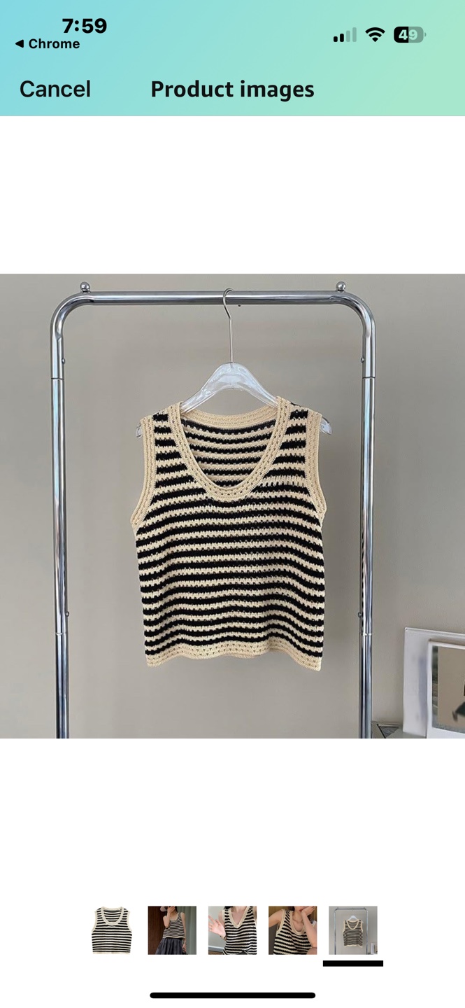 Striped Knit Sleeveless Top - photo 2