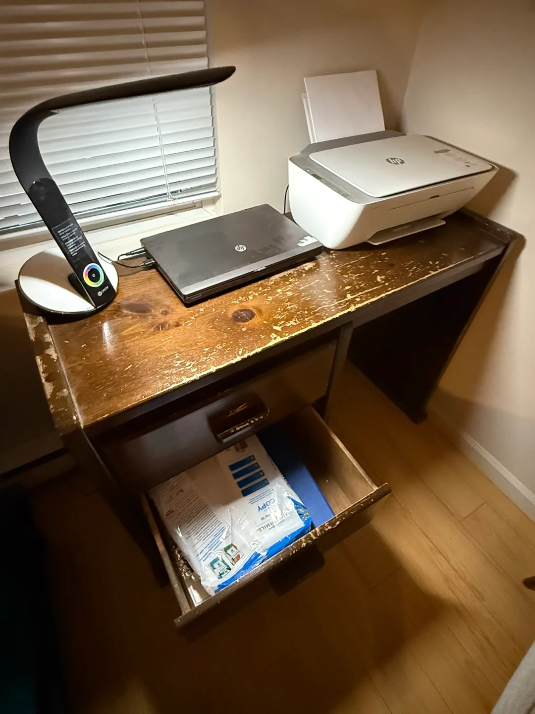 Vintage Wooden Desk with Three Drawers #freecycle image indicator(2)