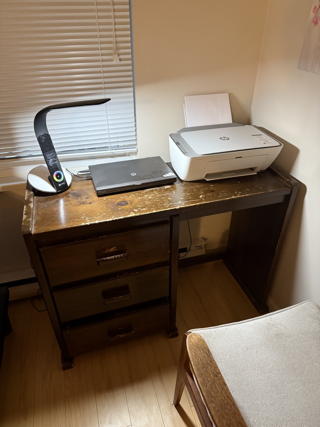 Vintage Wooden Desk with Three Drawers #freecycle