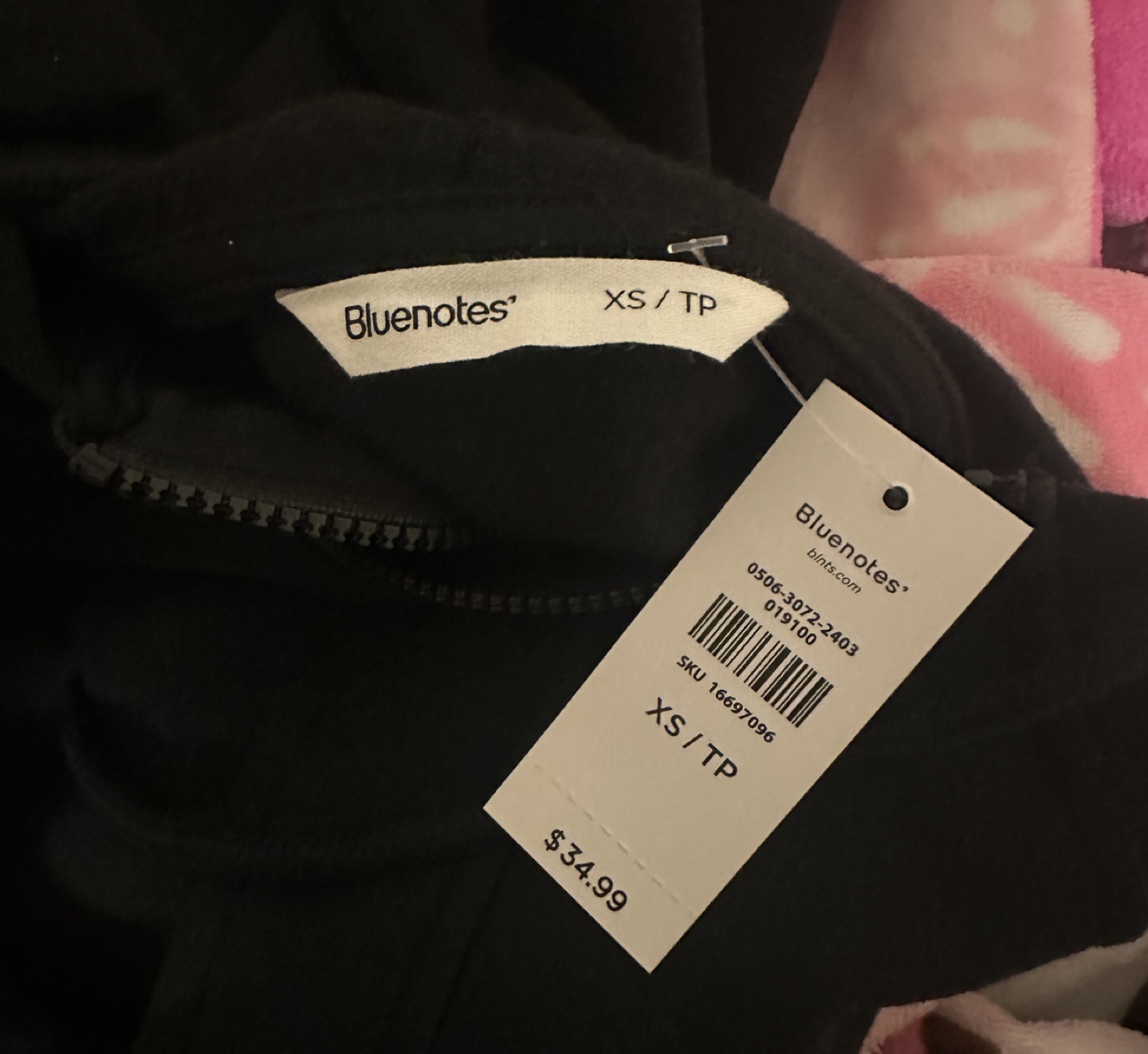 Bluenotes Black Zip-Up Hoodie - XS - photo 3