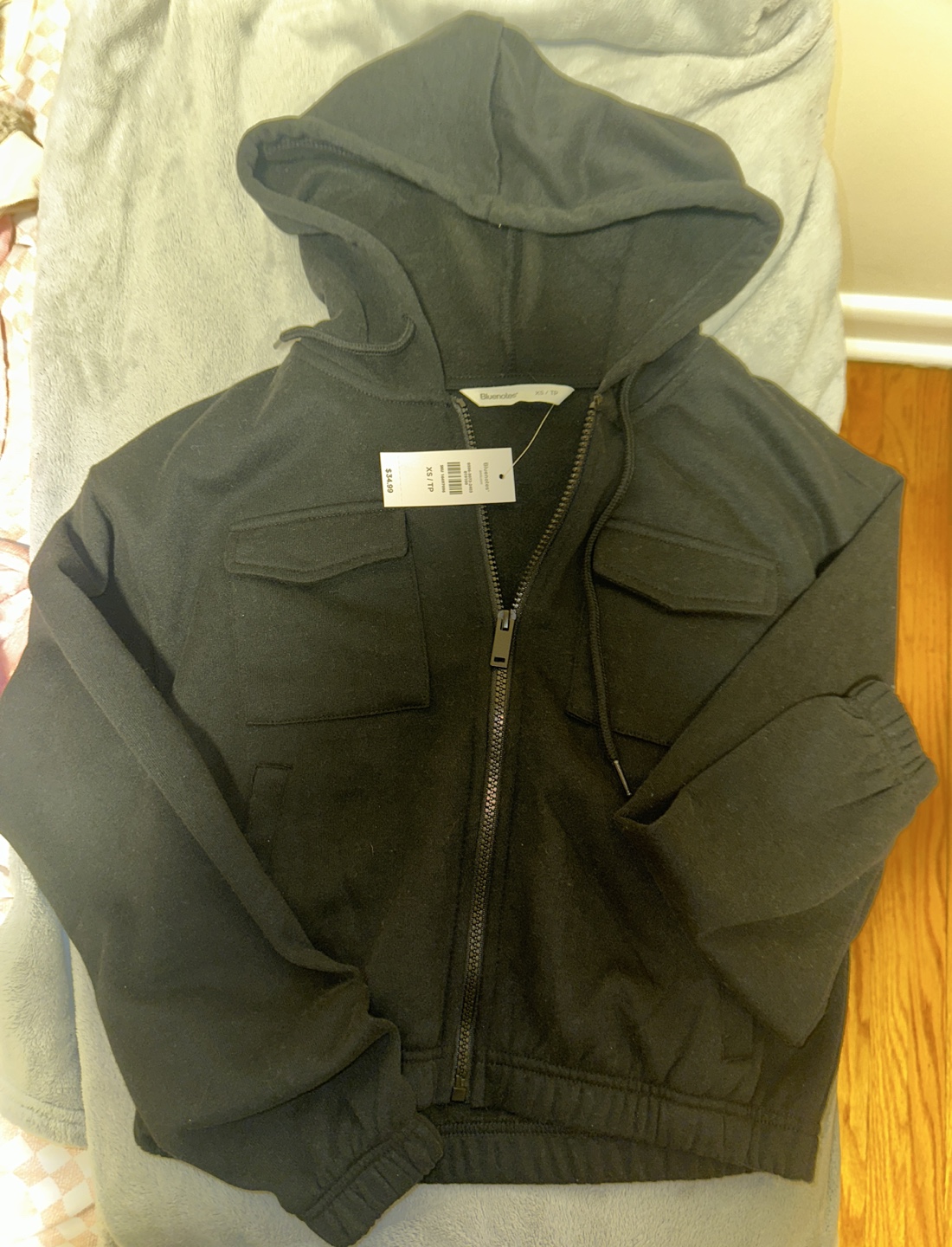 Bluenotes Black Zip-Up Hoodie - XS