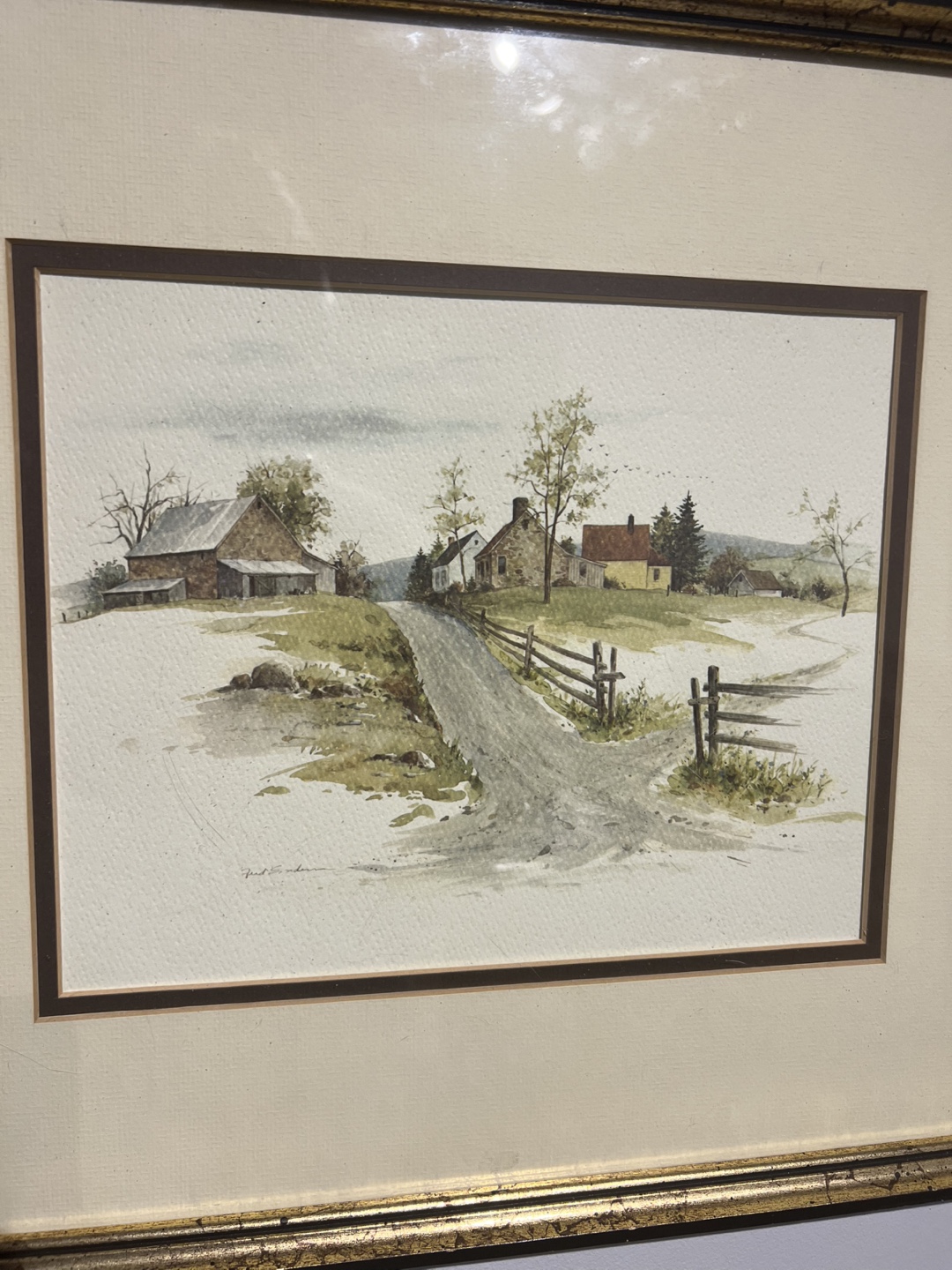 Vintage Framed Watercolour Prints Set - Artist Fred Sanders - photo 2