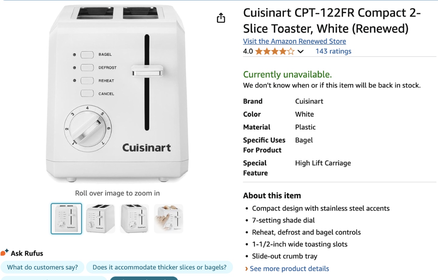 Cuisinart 2-Slice Toaster - White - photo 4