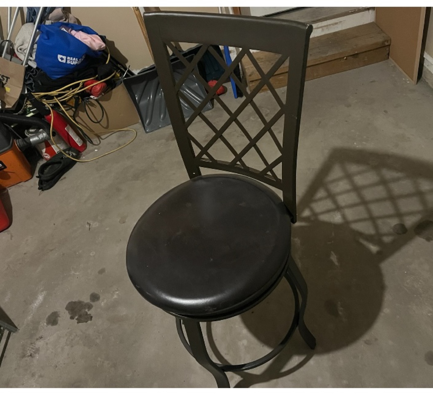 Four Dark Brown Swivel Bar Stool