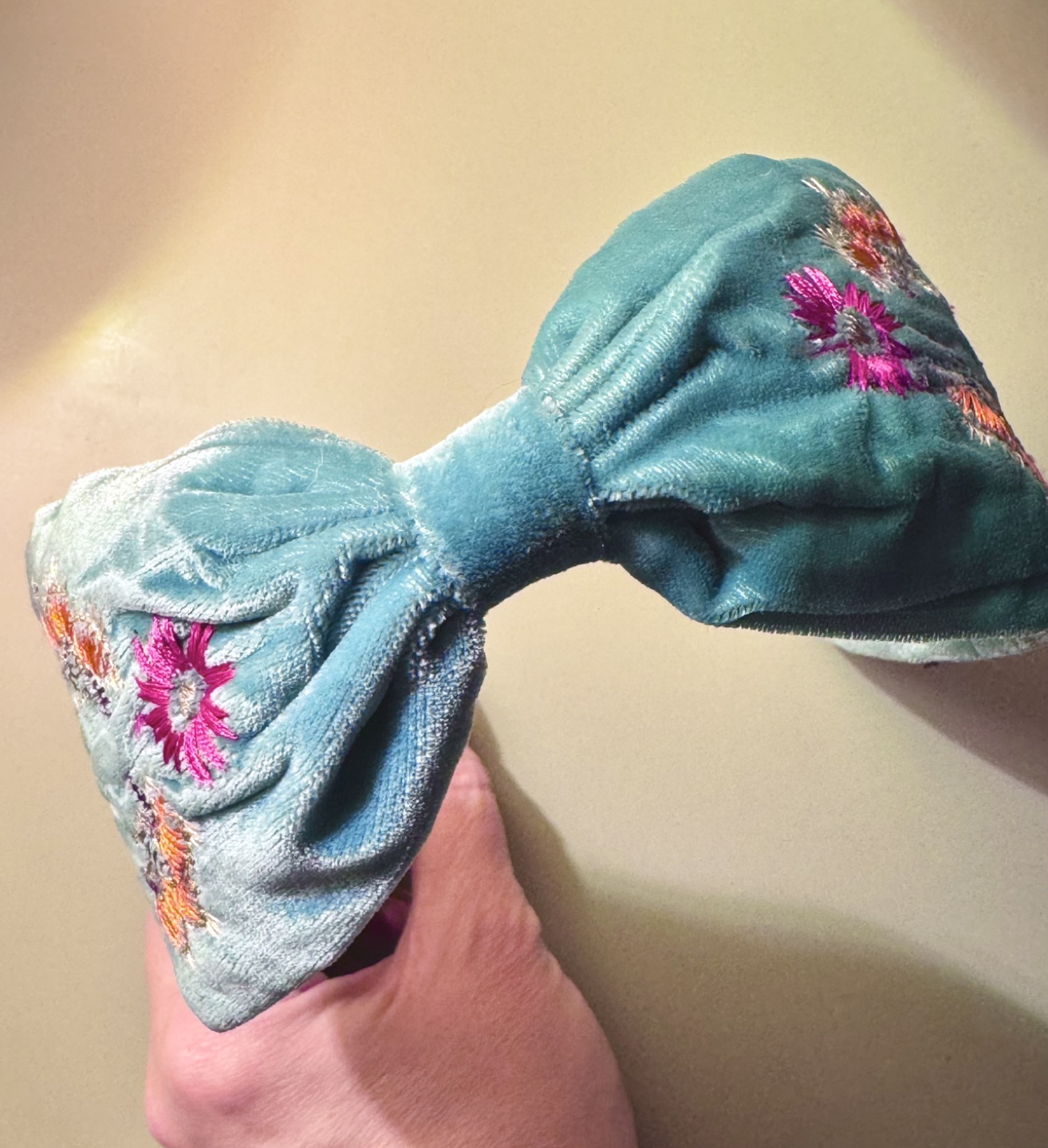 Embroidered Velvet Headband - photo 2