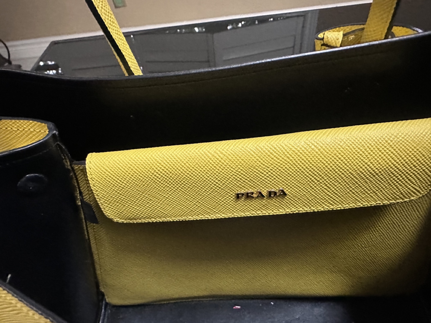 Prada Yellow Leather Tote Bag - photo 3