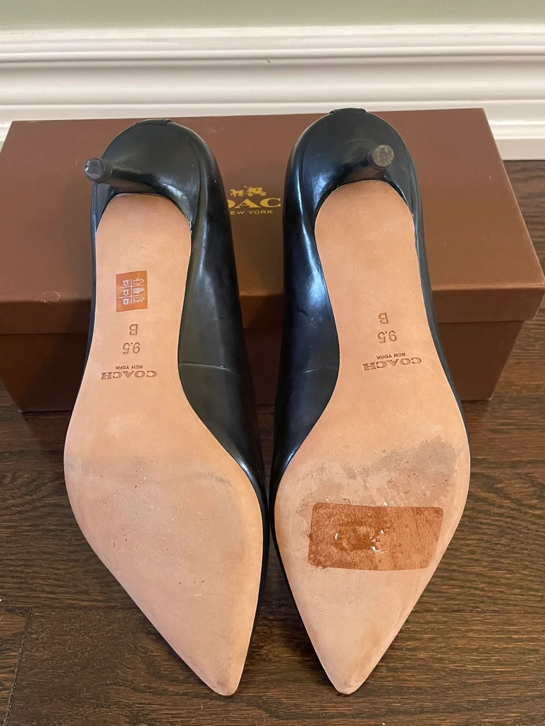 Coach black patent heels size 9.5 , New Condition image indicator(5)