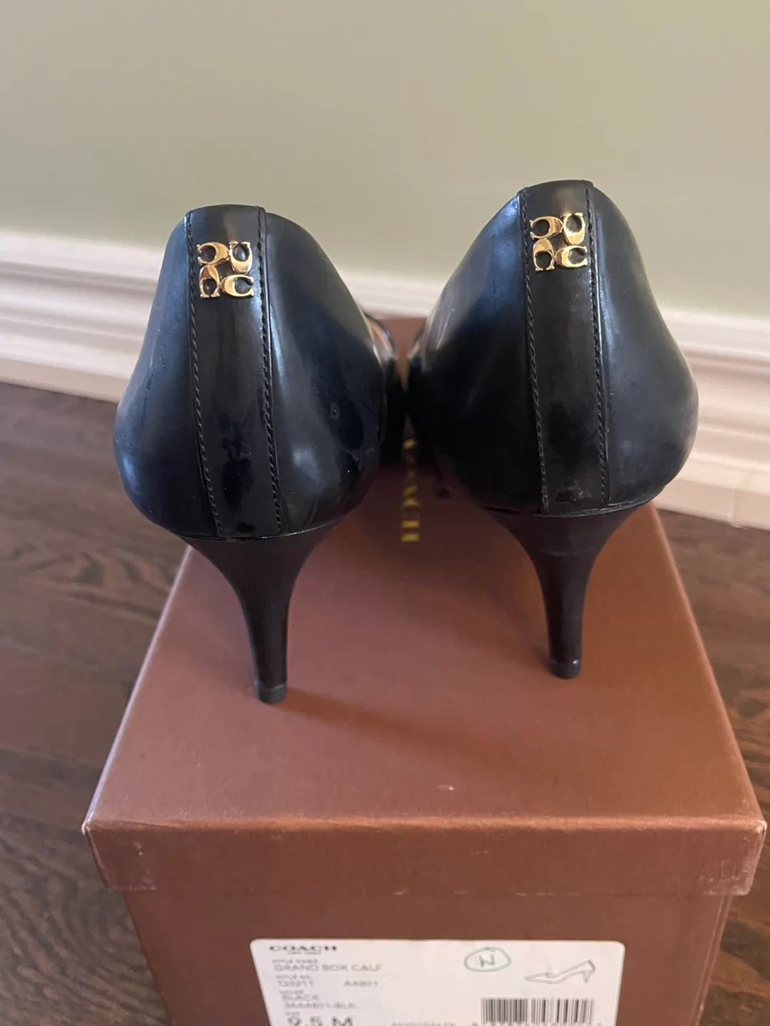 Coach black patent heels size 9.5 , New Condition image indicator(4)