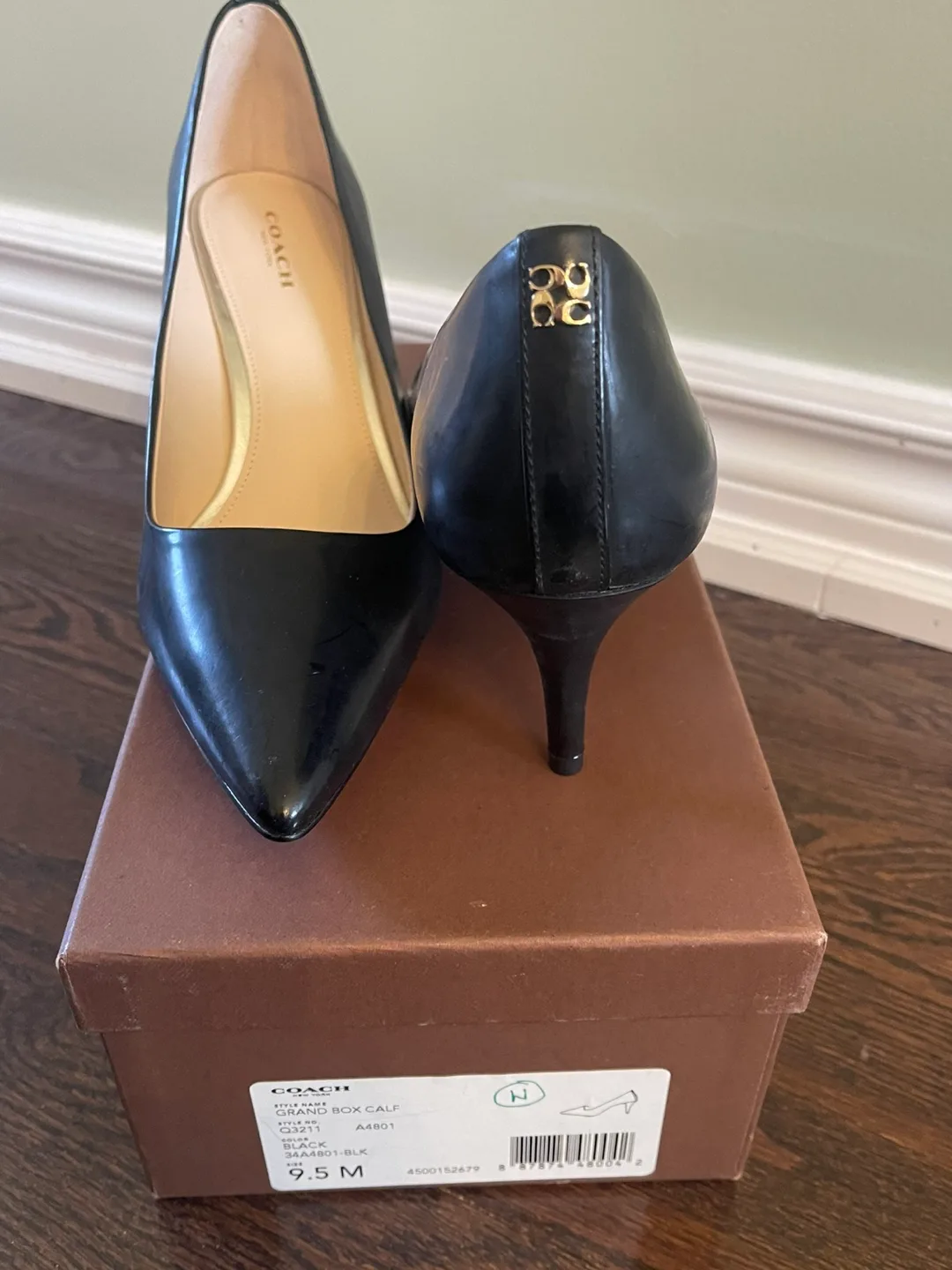 Coach black patent heels size 9.5 , New Condition image indicator(3)