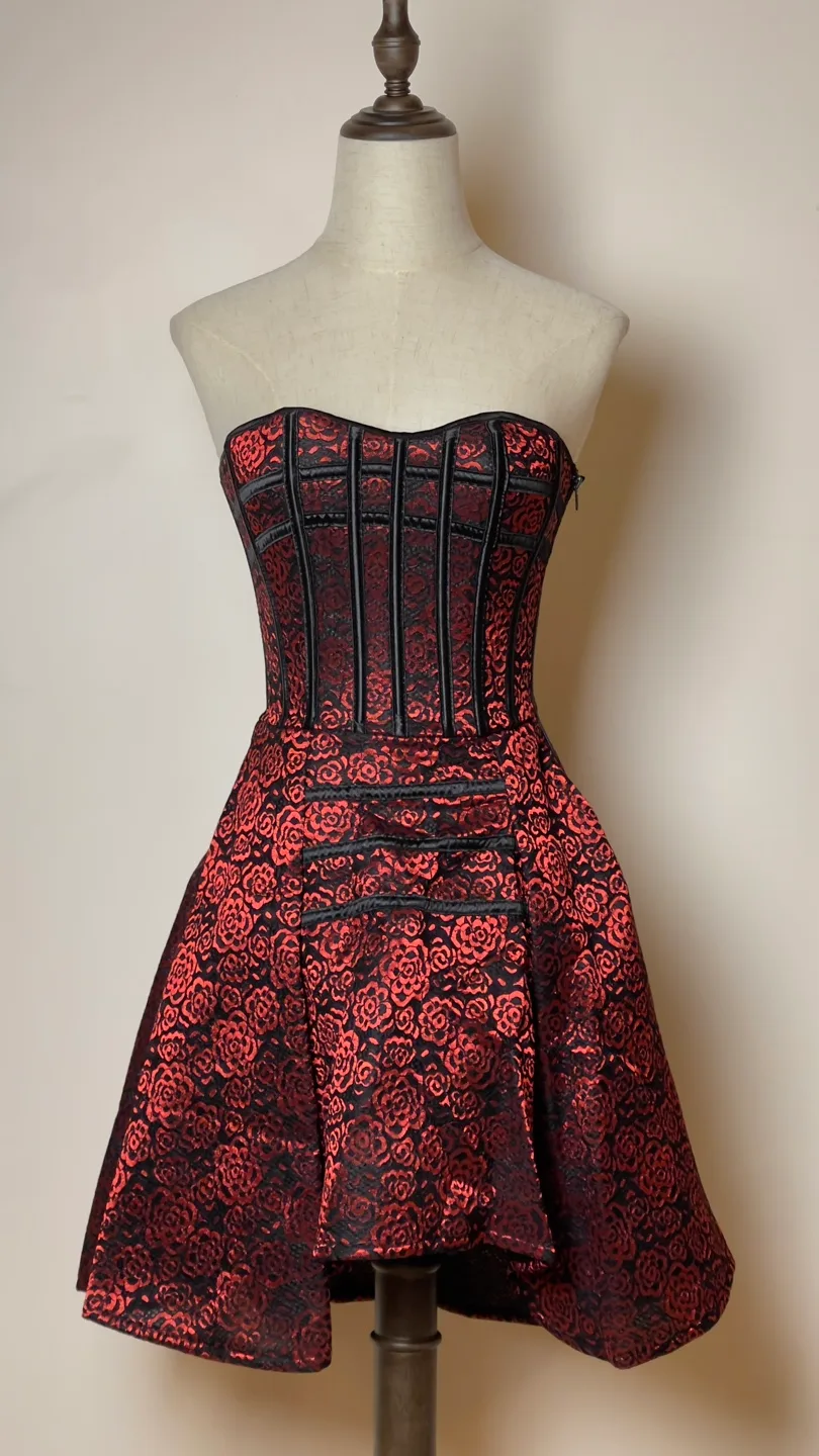 Red and Black Corset Dress thumbnail