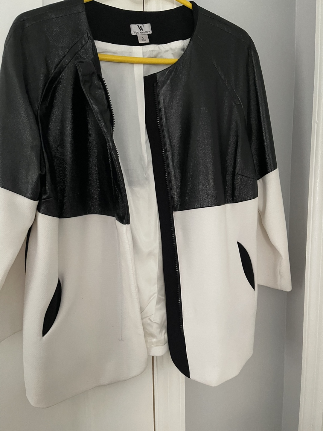 Women's White and Black Two-Tone Jacket Size 1XL - photo 2