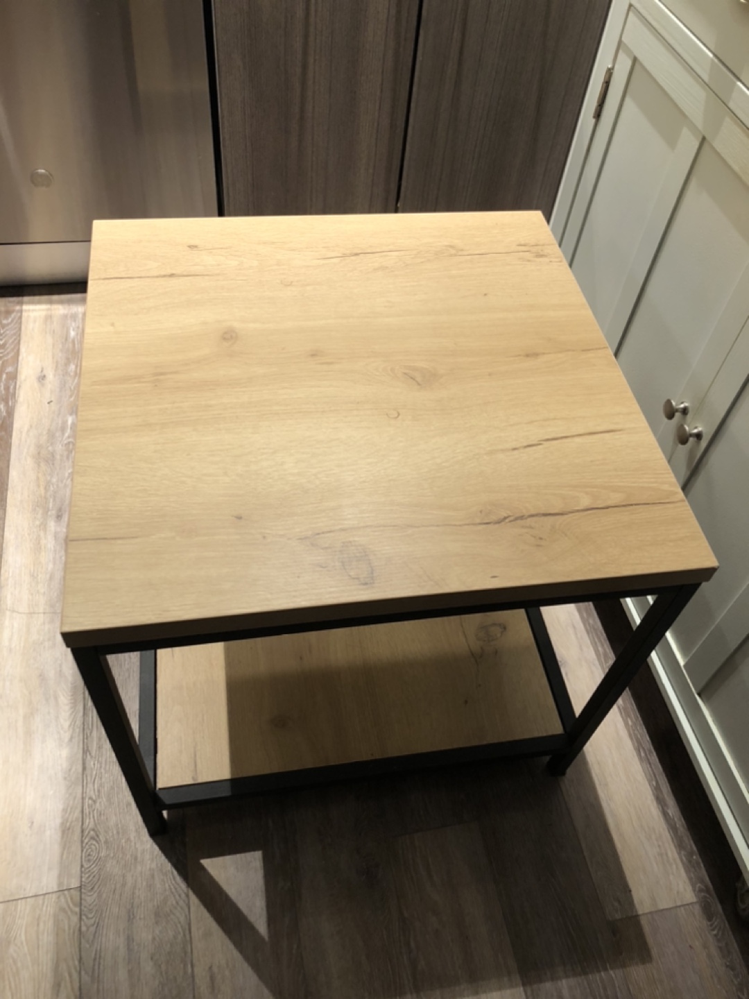 Two-Tiered Side Table with Metal Frame - photo 2