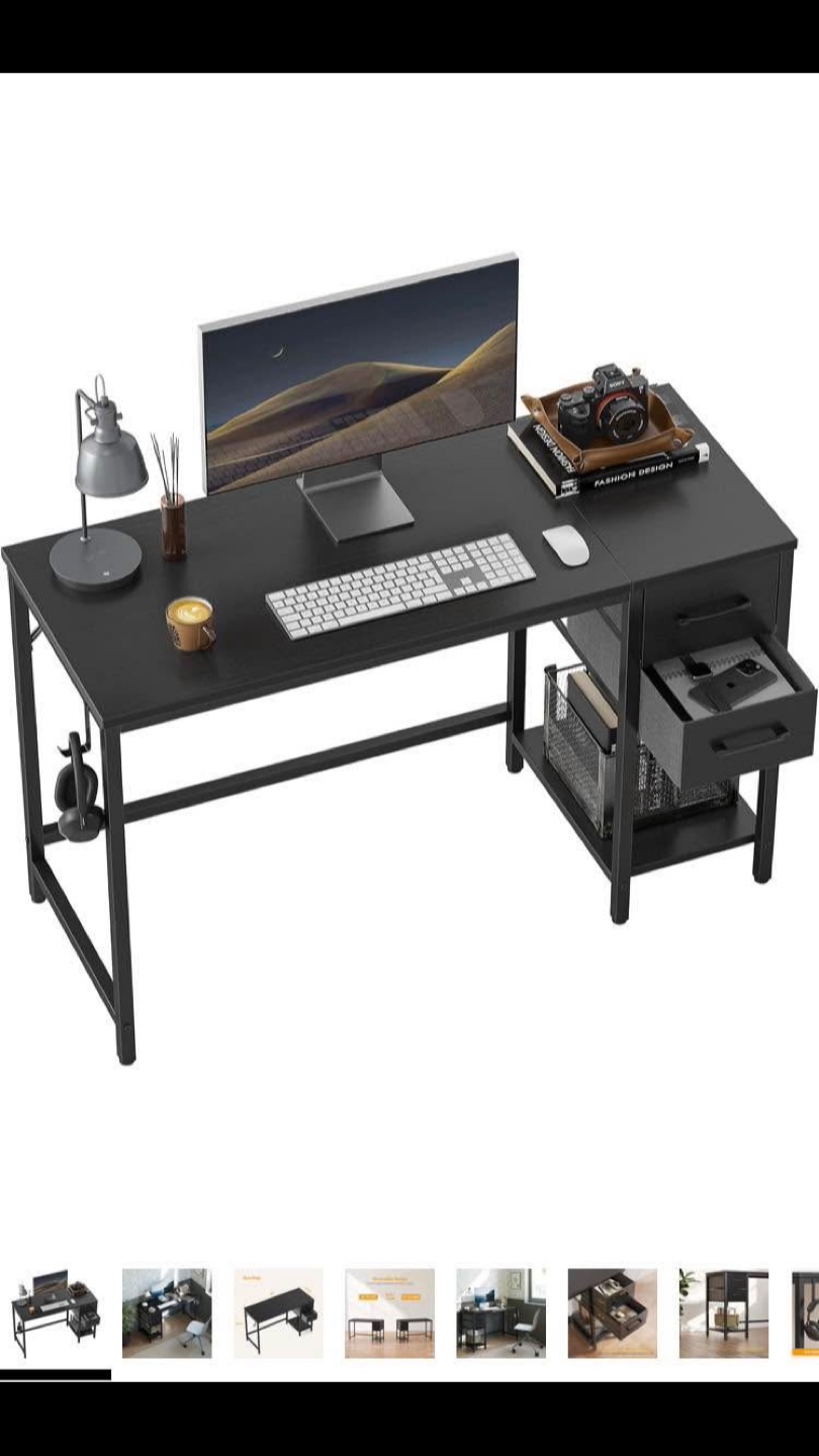 Black computer Desk with two drawer - photo 4