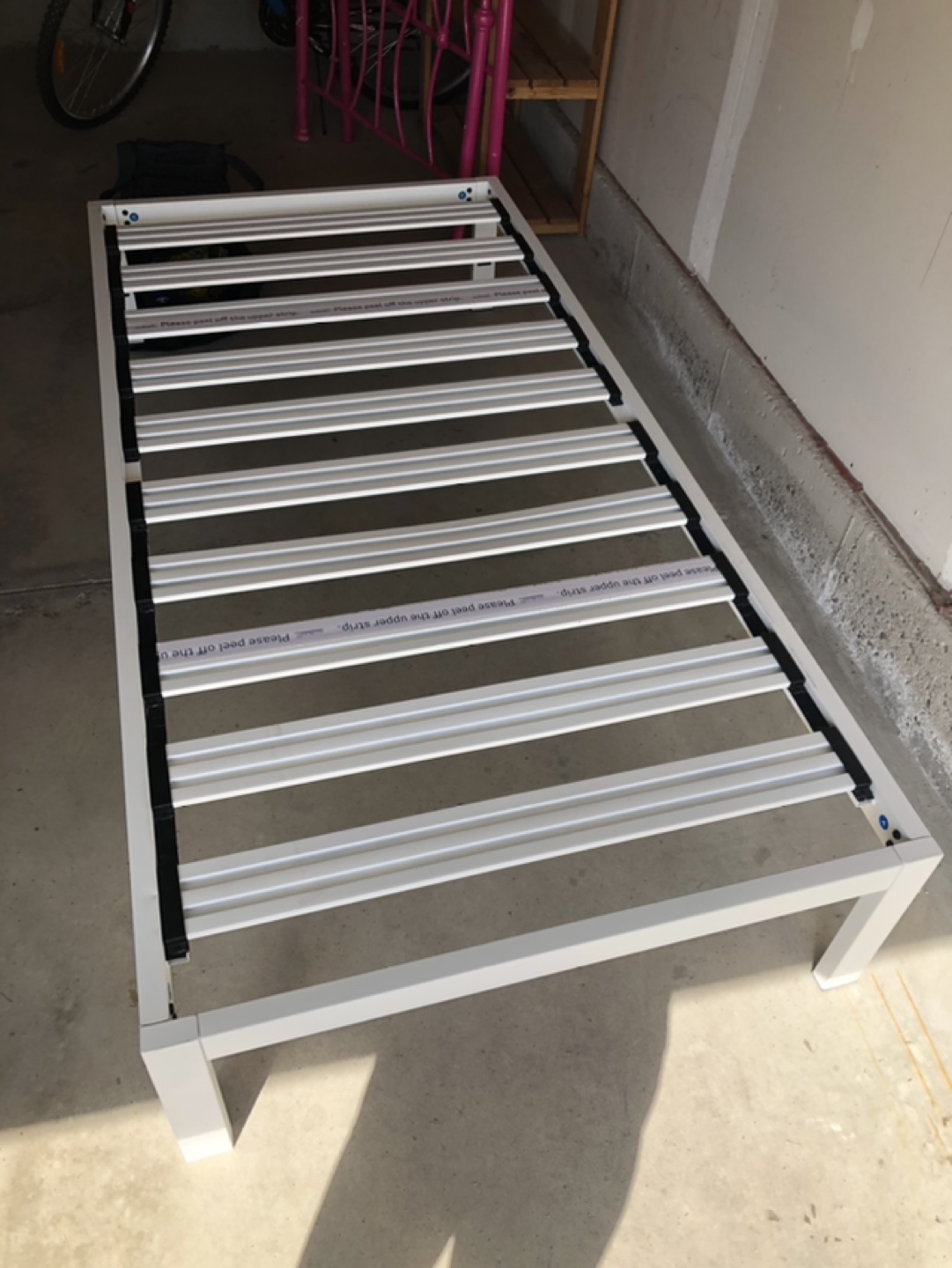 White Metal Super Single Bed Frame