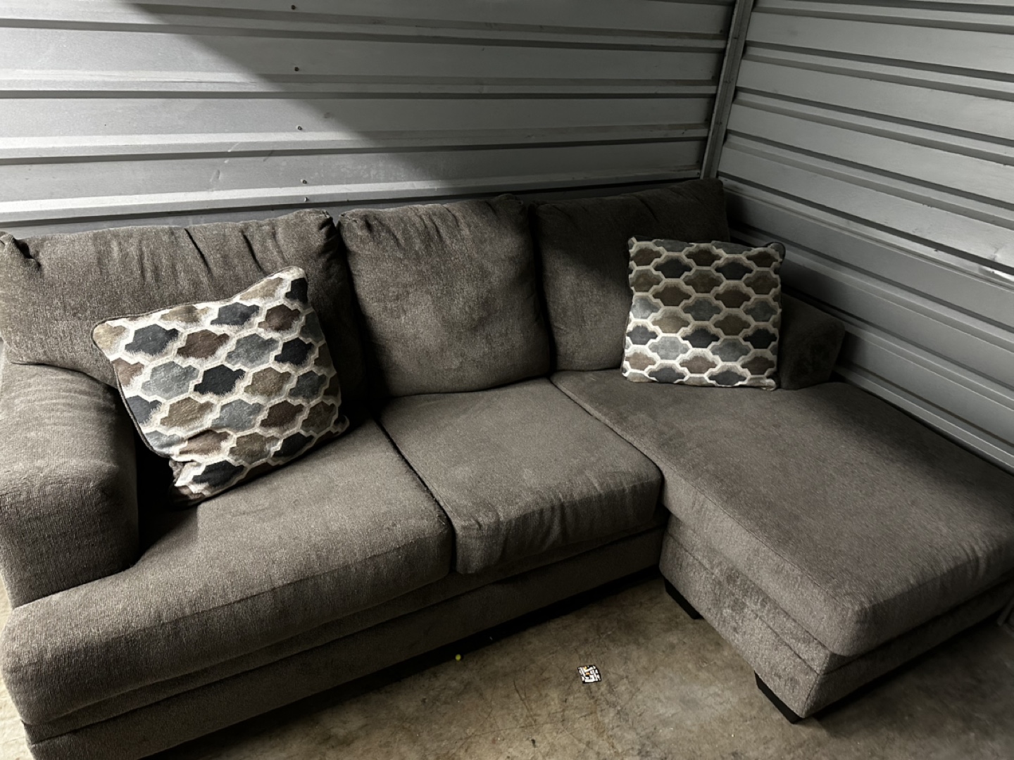 Gray Sectional Sofa with Chaise Lounge - photo 3